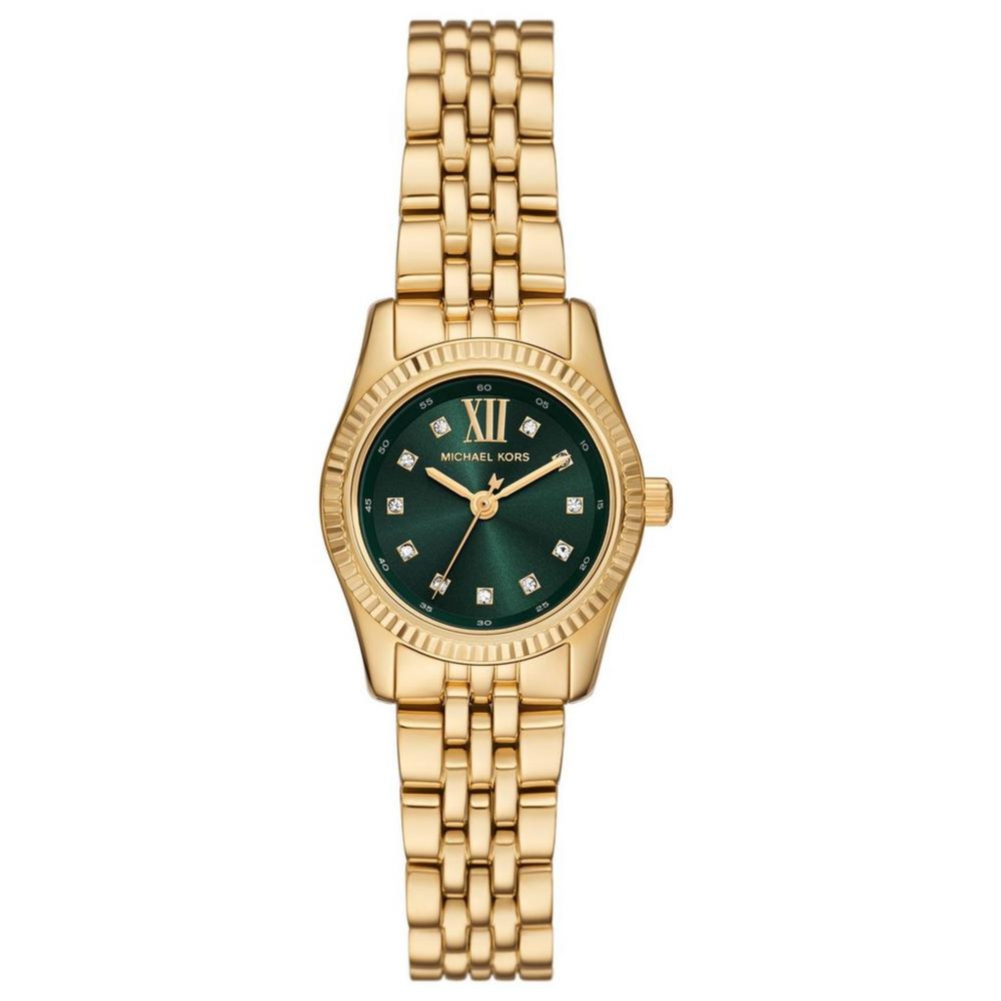 Michael Kors Lexington Goldfarbene Edelstahl Grünes Zifferblatt Damen Uhr MK4842