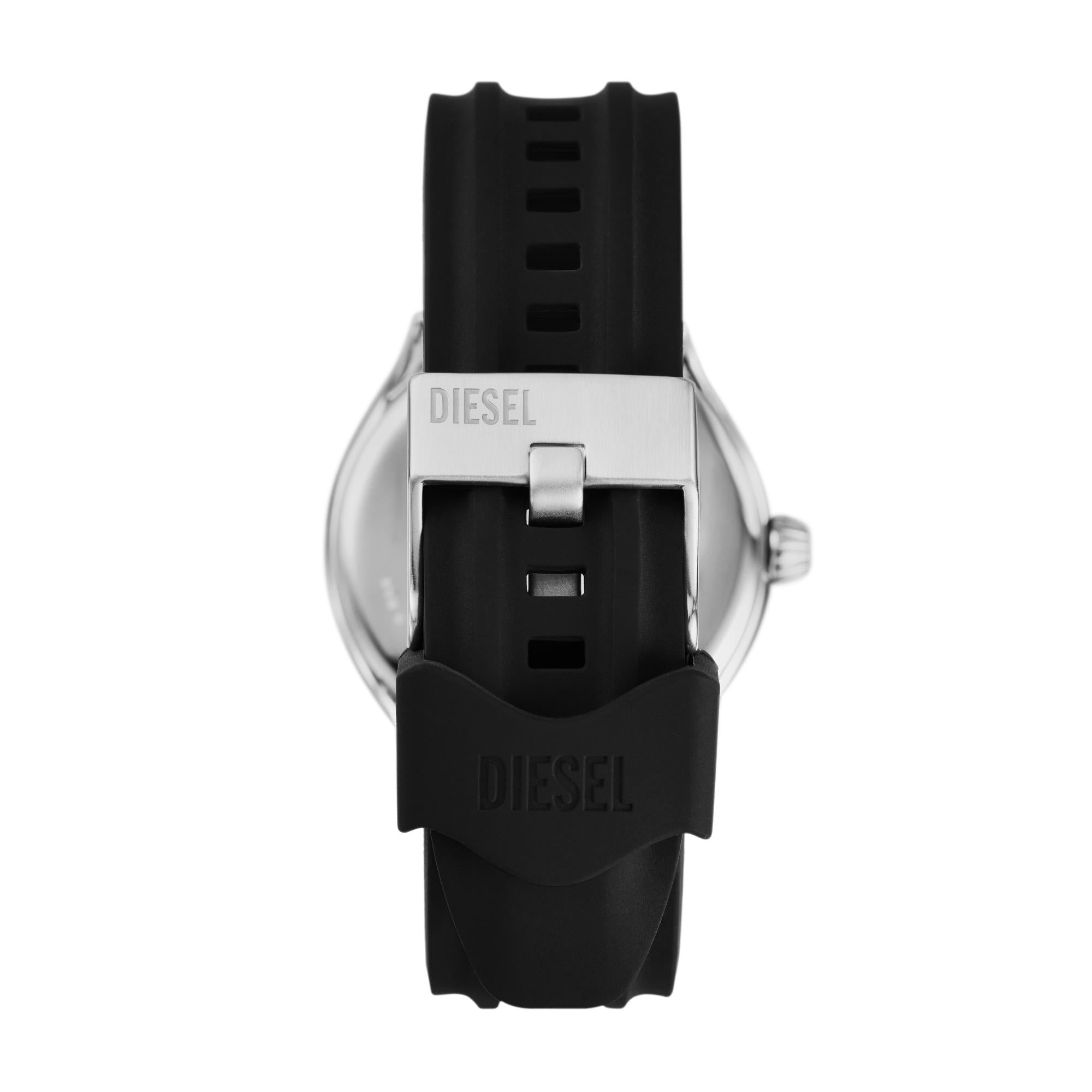 Diesel Streamline 44mm Blaues Zifferblatt Silikon Herren Quarz Uhr DZ2216