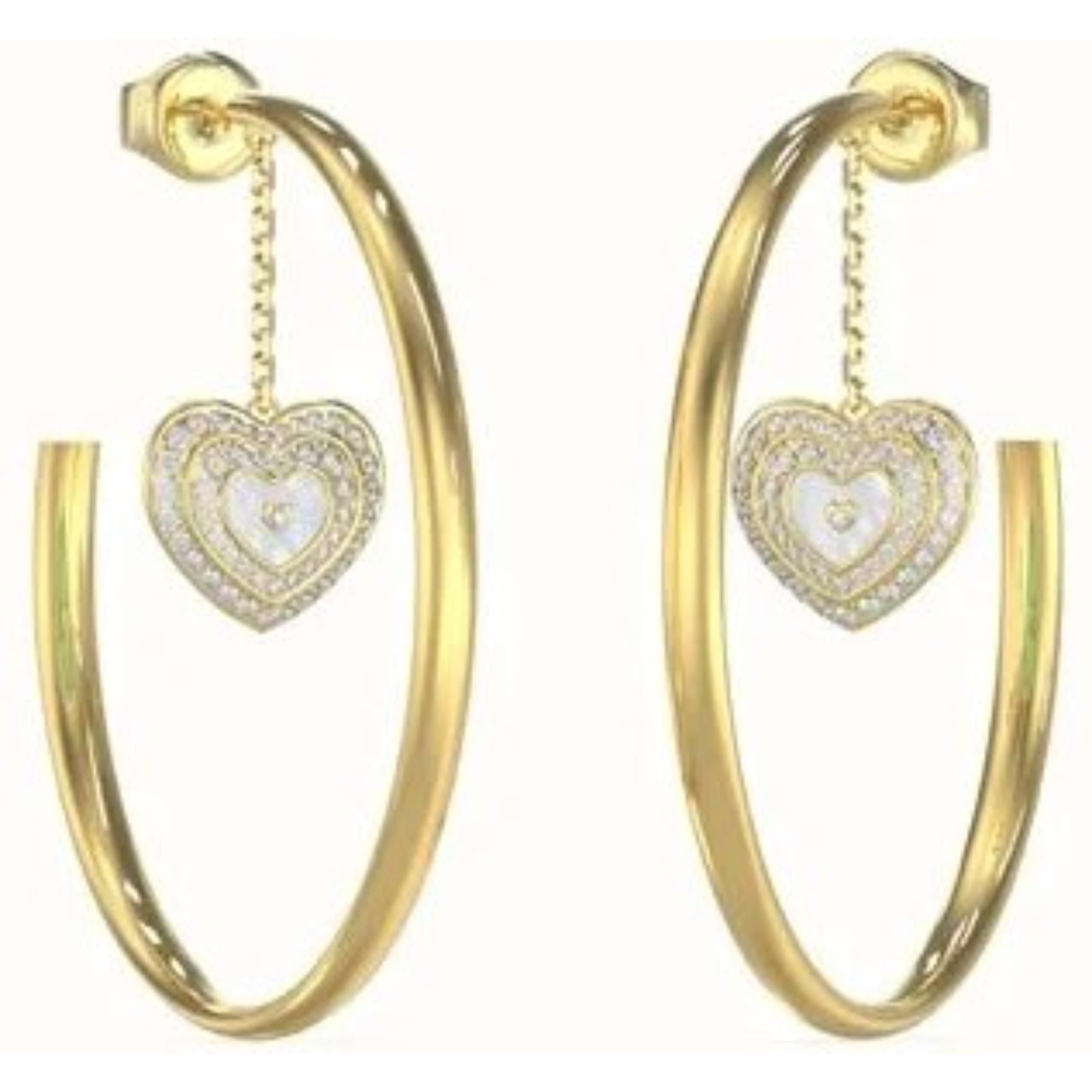Guess Amami Gold Hoop Ohrringe UBE04018YGWH