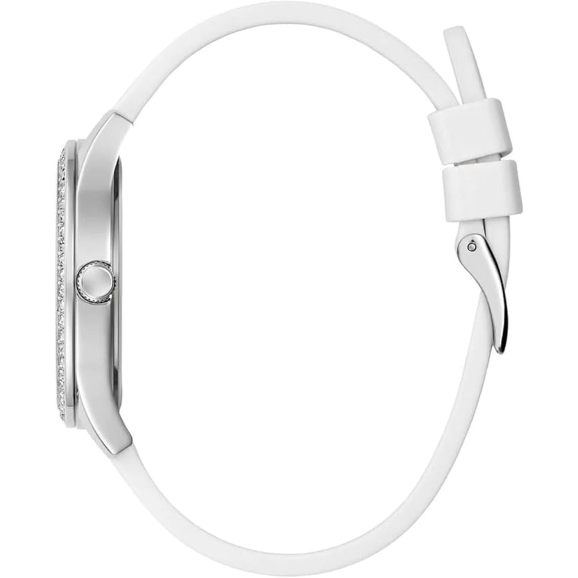 Guess Glitzernde blaue Silikonarmband Damen Uhr GW0530L5