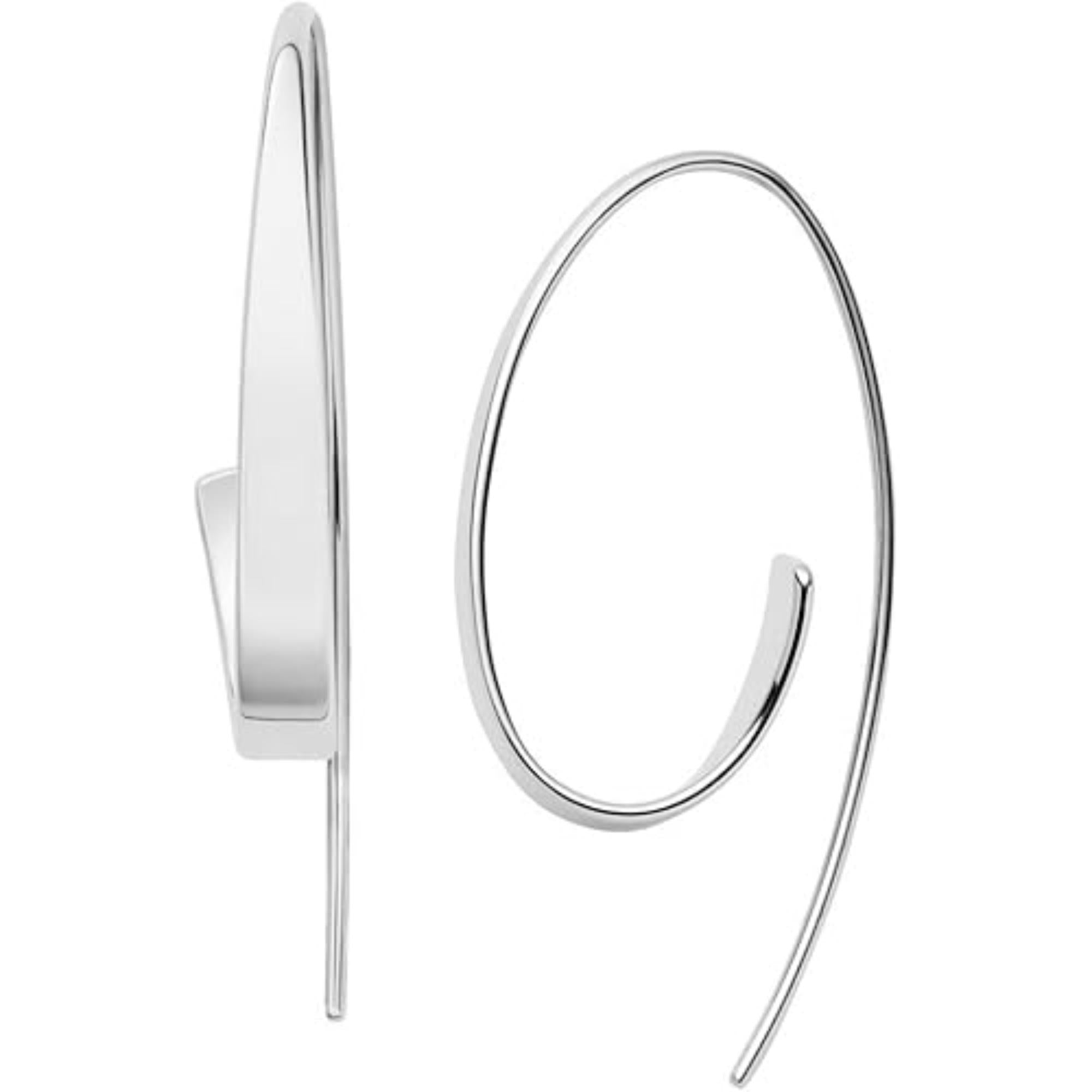 Skagen Kariana Silber-Ton Creolen Damenohrringe SKJ1077040