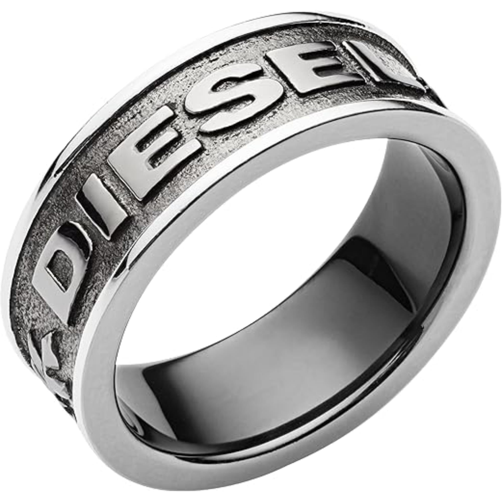 Diesel Stahl-Gunmetal-Ring für Männer DX1108060-10