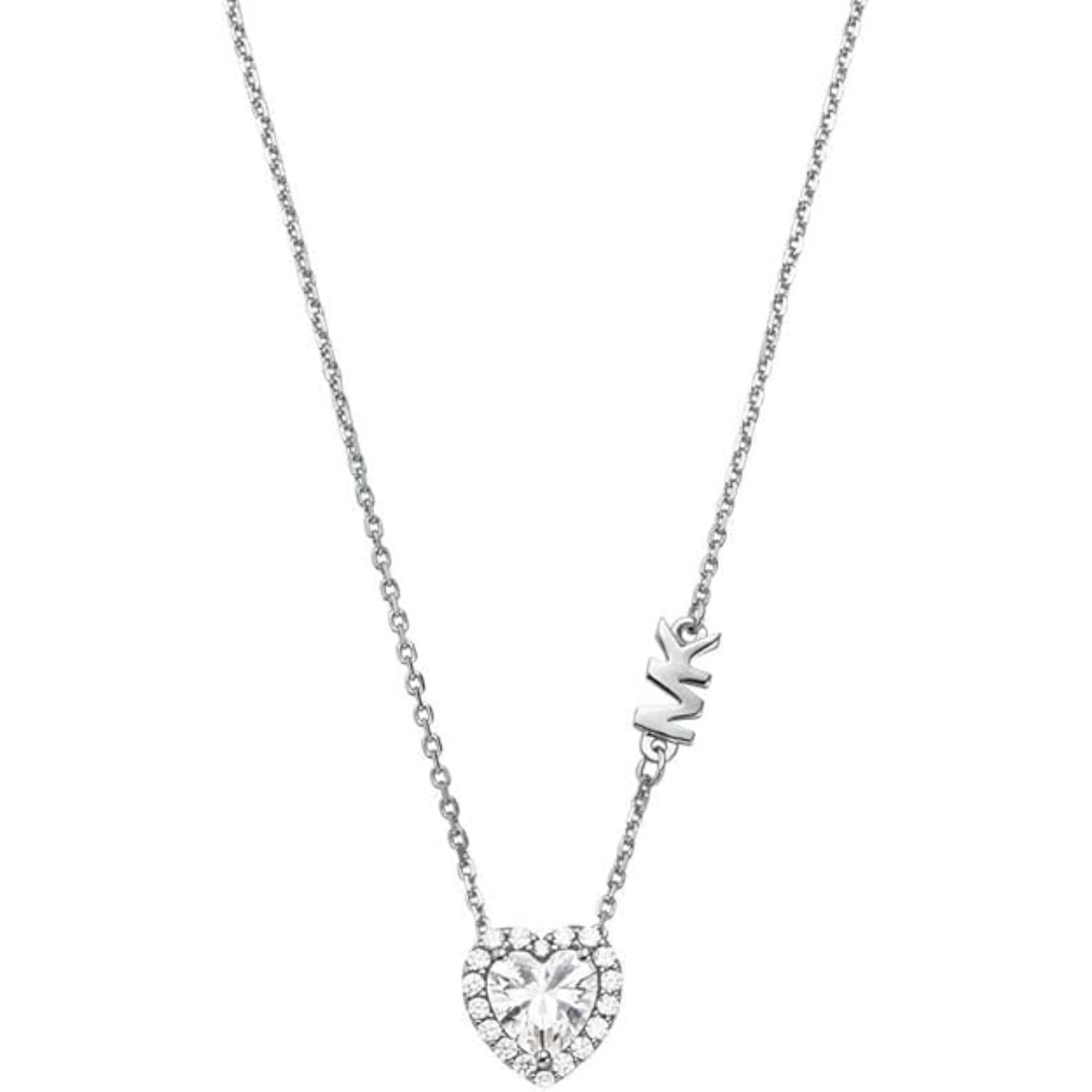 Michael Kors Sterling Silver Heart Pendant Women's Necklace MKC1520AN040