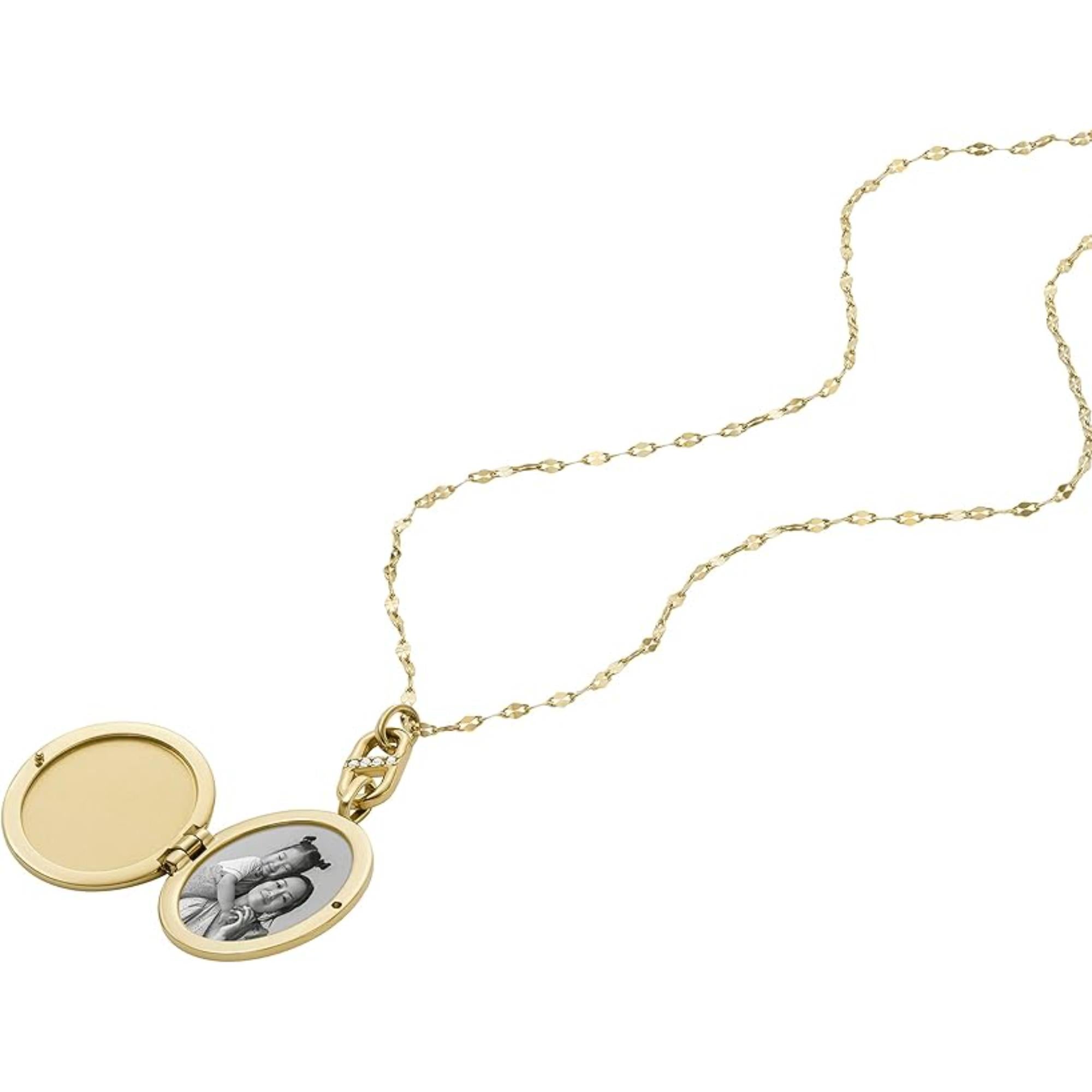 Fossil Heritage Locket Collection goldfarbene Edelstahl-Halskette für Frauen JF04426710
