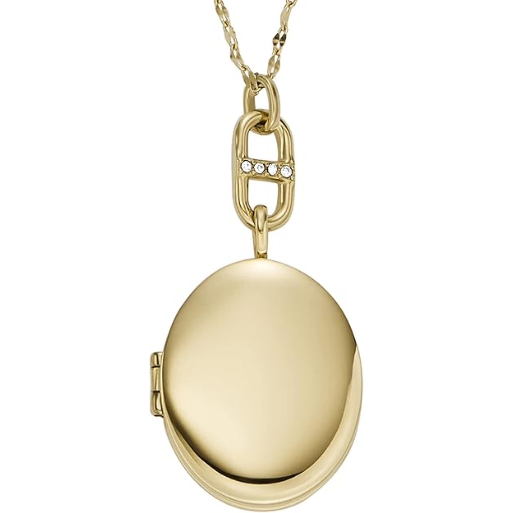 Fossil Heritage Locket Collection goldfarbene Edelstahl-Halskette für Frauen JF04426710