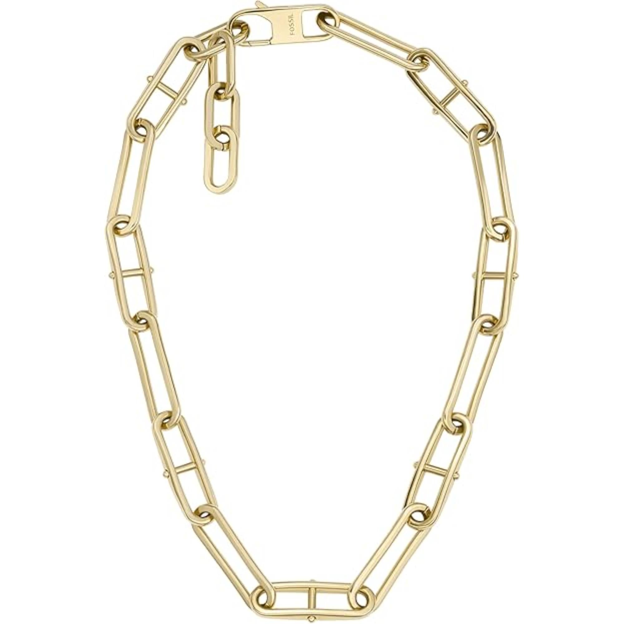 Fossil Heritage D-Link goldfarbene Edelstahl-Halskette für Frauen JF04102710