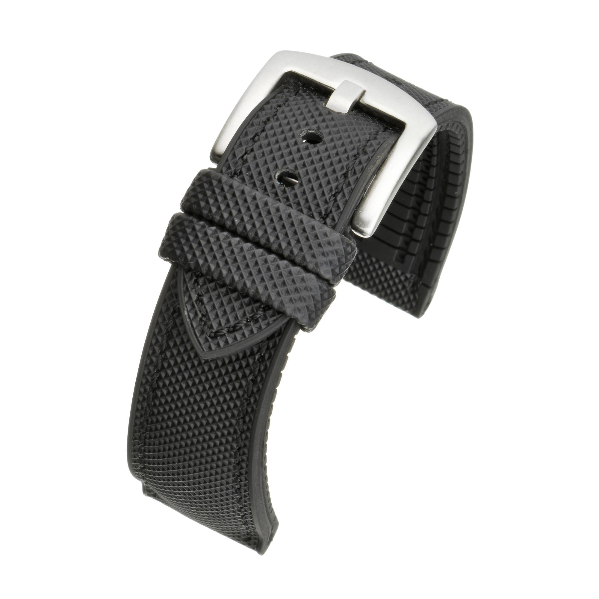 LBS Schwarzes Premium wasserdichtes Hybrid-Uhrenarmband WS256/22