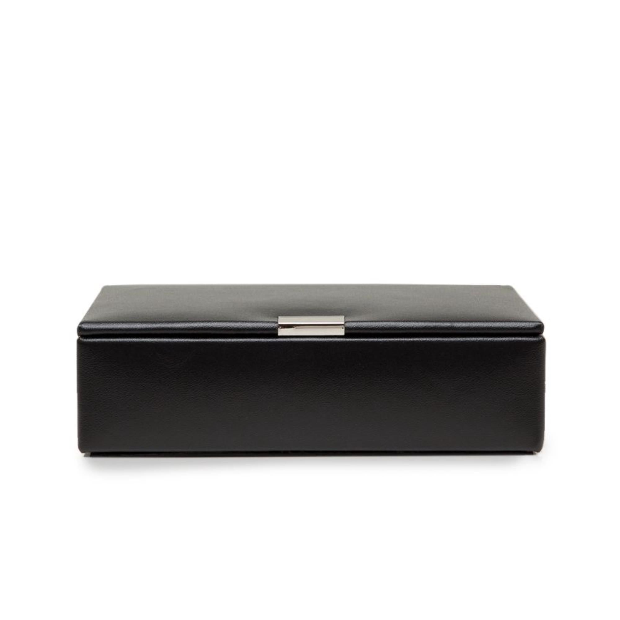 WOLF Heritage 8-Piece Cufflink Box Black Leather 290202