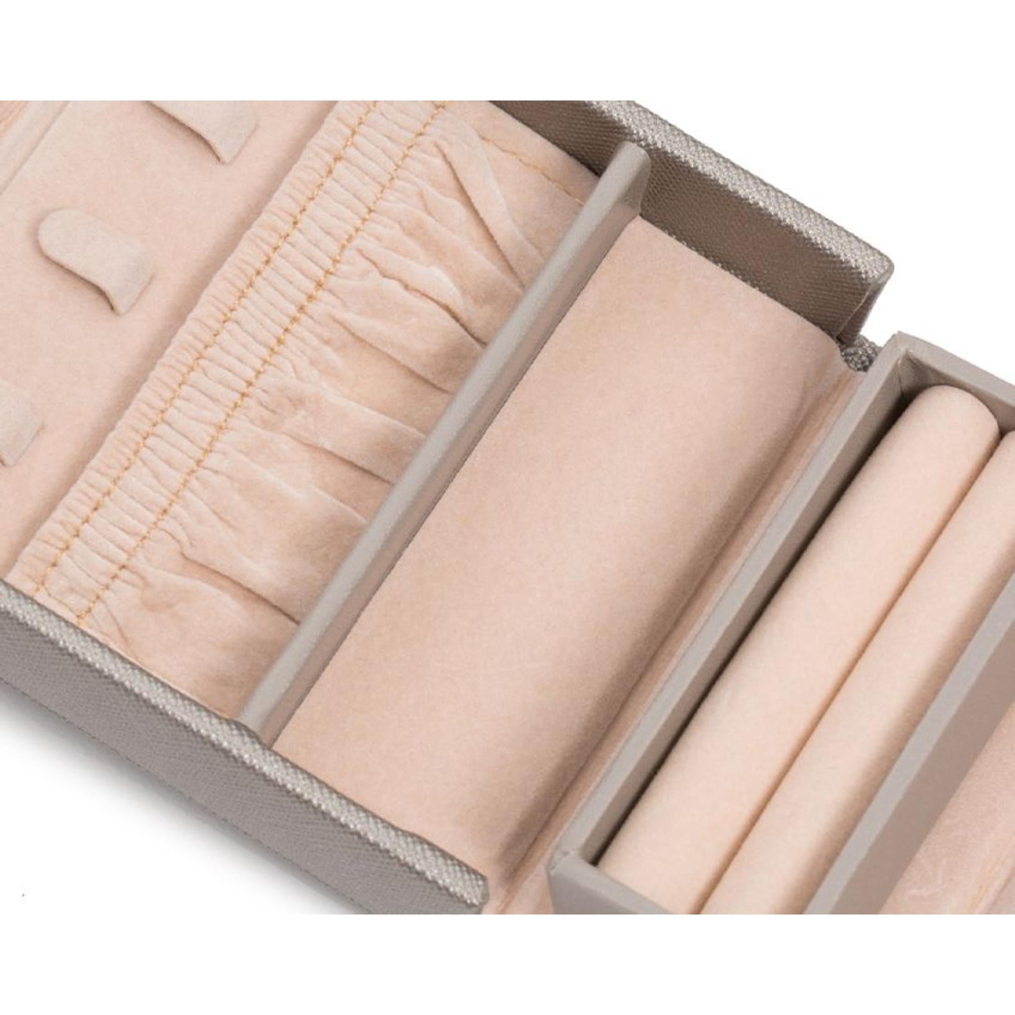 WOLF Heritage Klapp-Juwelenbox Tan Leder 281234