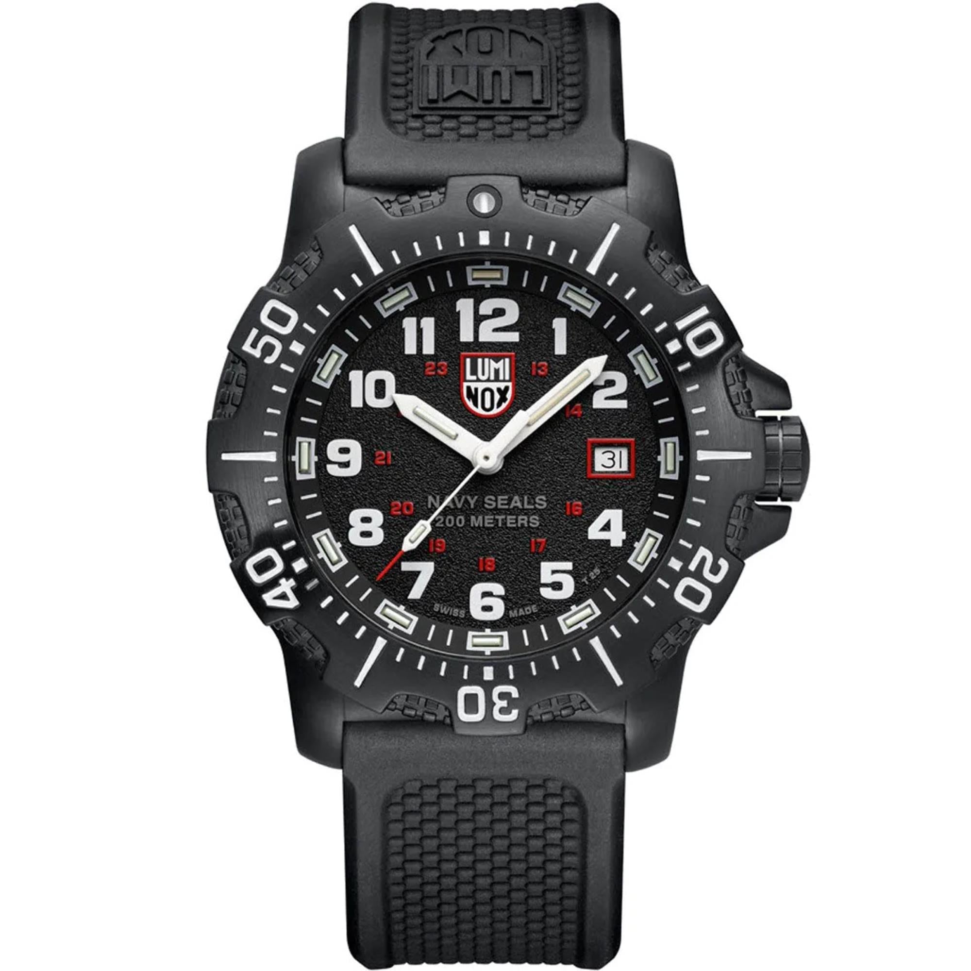 Luminox Navy Seal 45mm Black Dial Rubber Mens Quartz Watch XS.4231.SET
