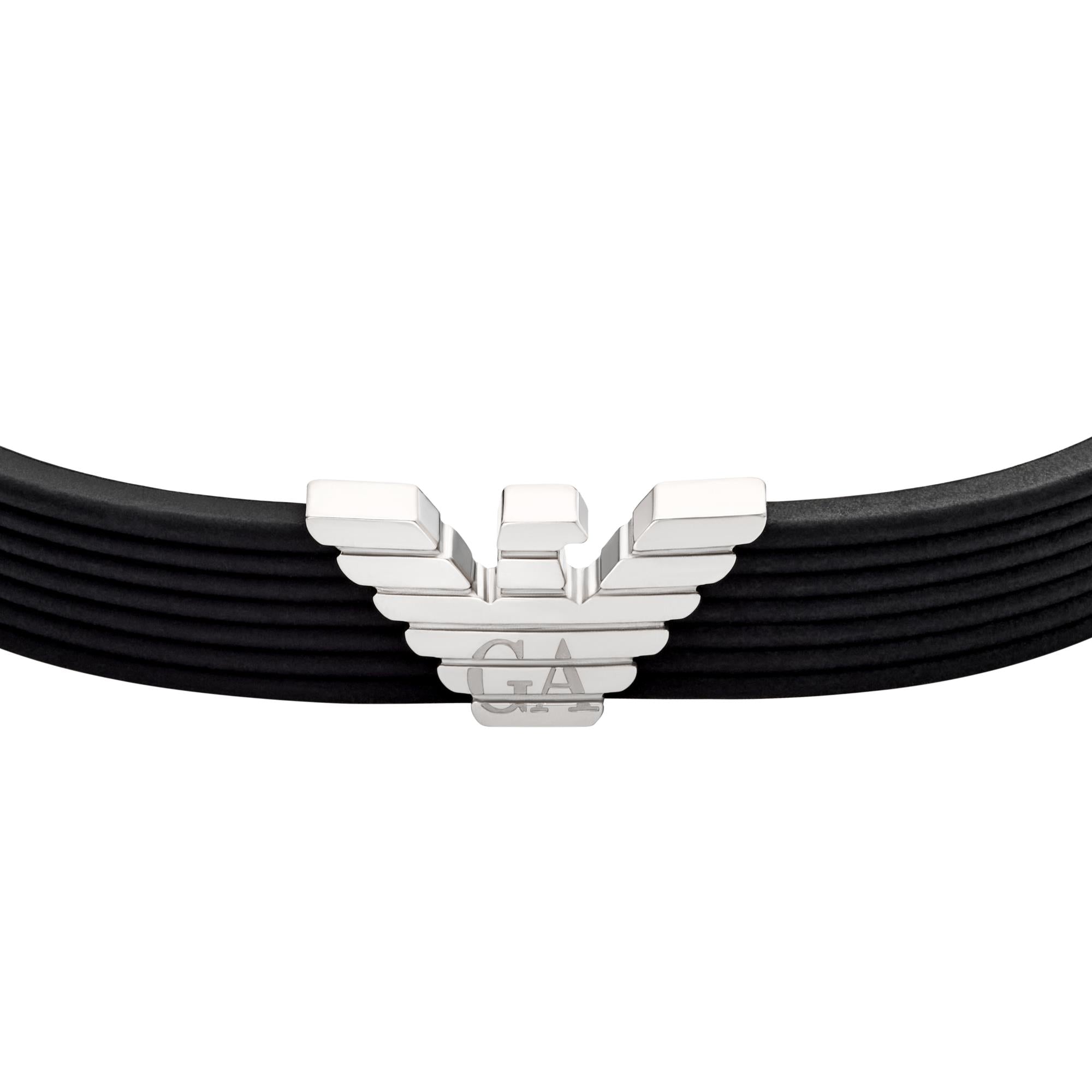 Emporio Armani Schwarzes Silikon ID Herrenarmband EGS3168040