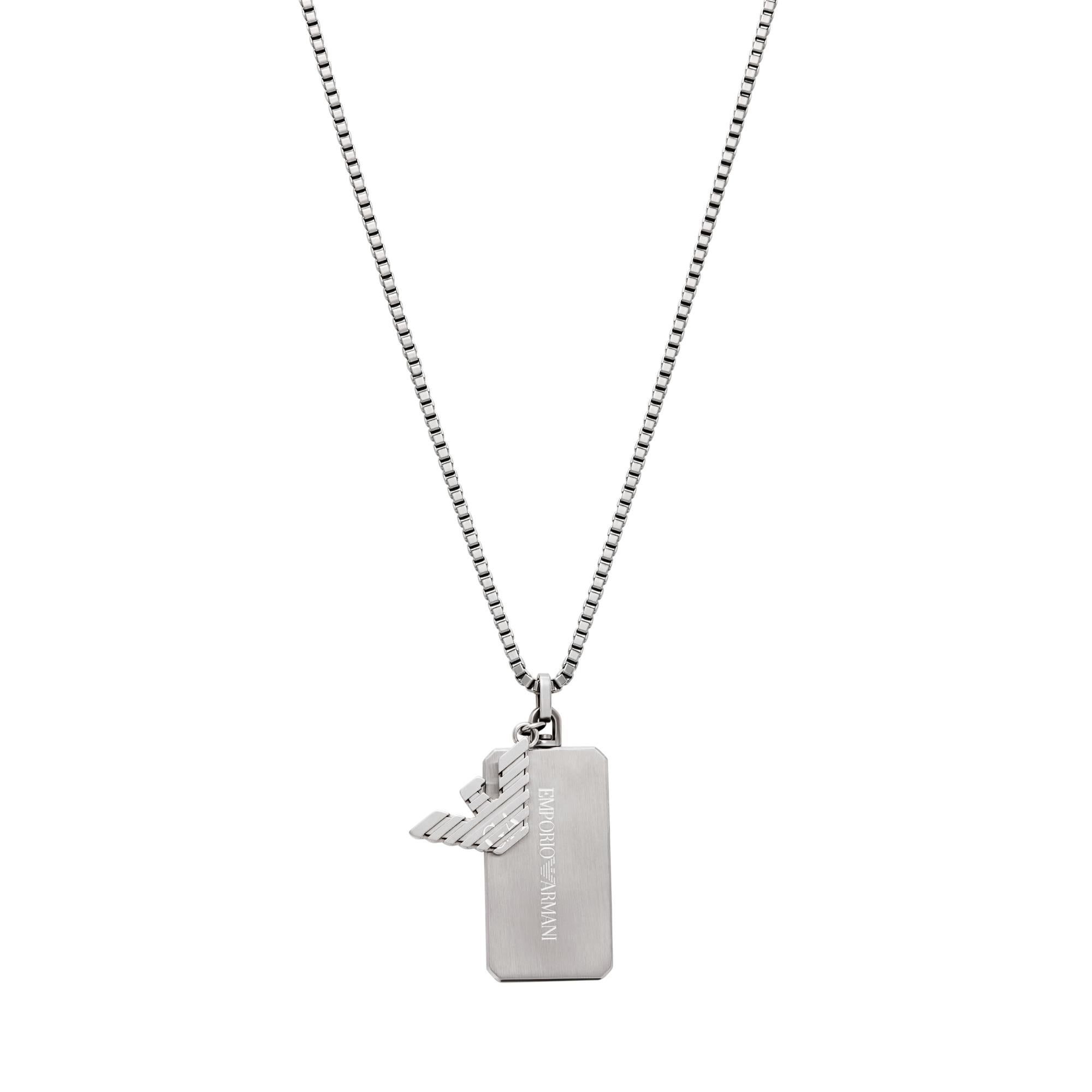 Emporio Armani Edelstahl Dog Tag Herren Halskette EGS3167040