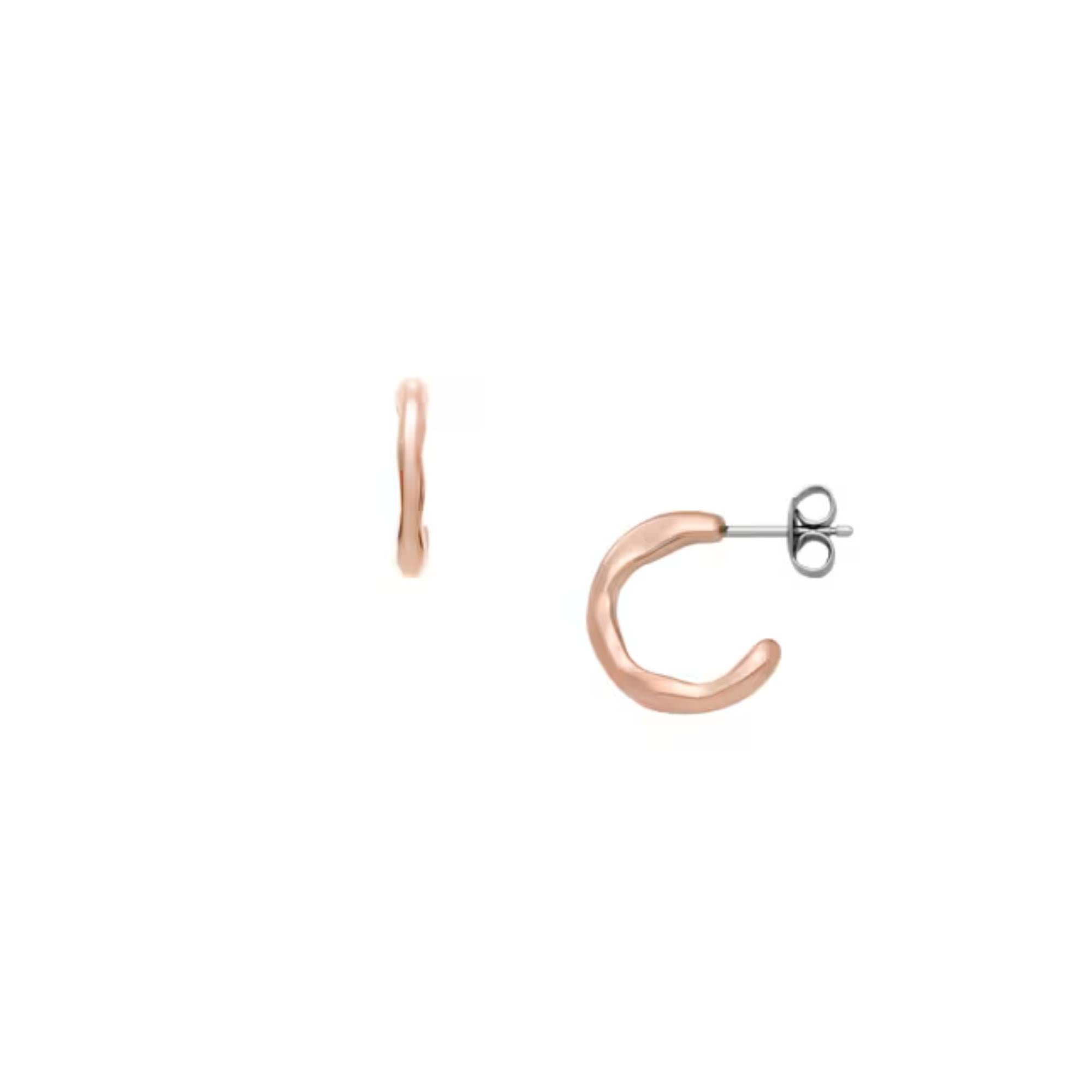 Skagen Moderne Stak Roségold-Tone Edelstahl Creolen Damen Ohrringe SKJ1873791