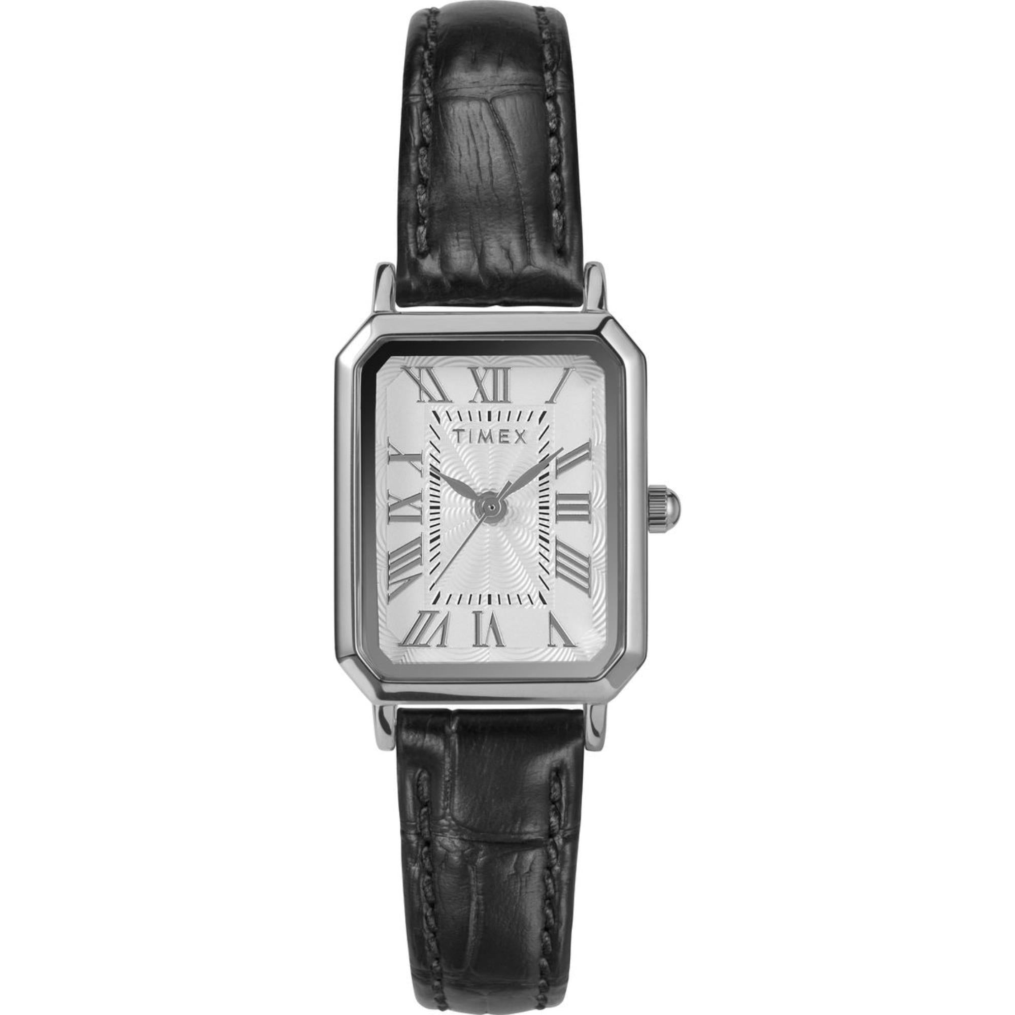 Timex Dress 21mm Weißes Zifferblatt Leder Damen Quarz Uhr TW2Y00800