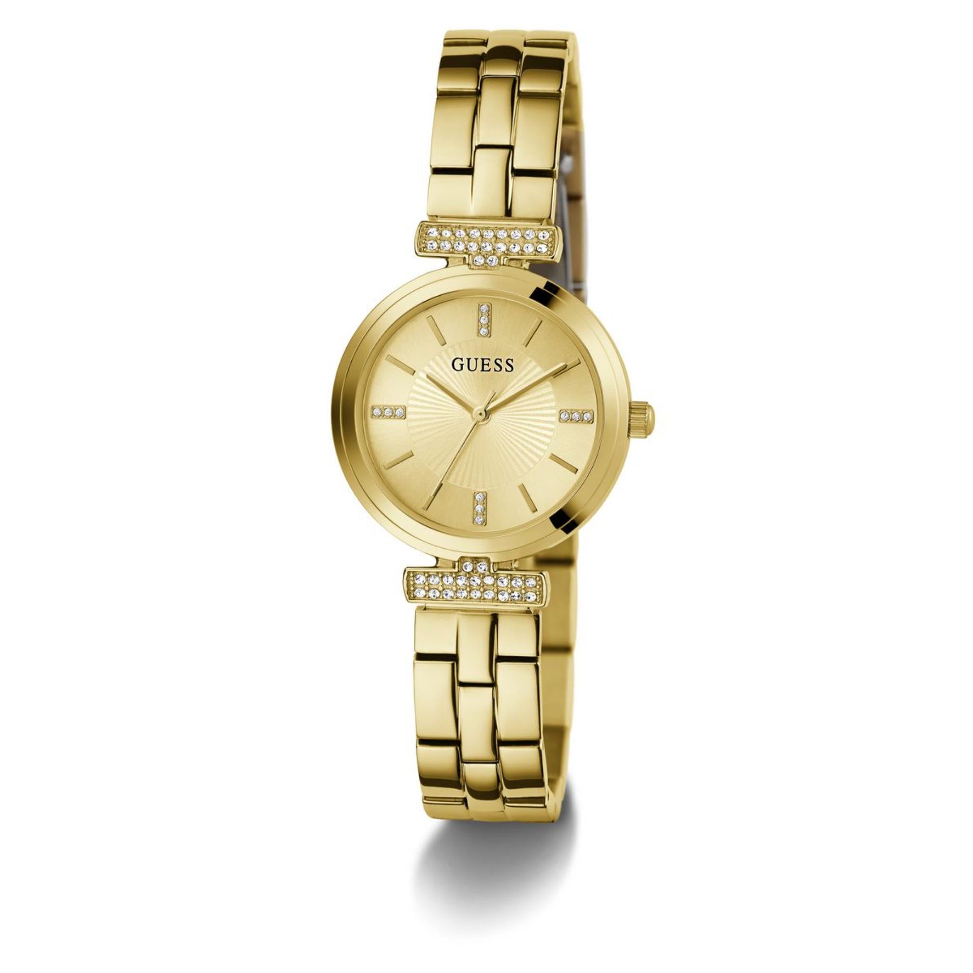 Guess Array Champagner Zifferblatt Edelstahlarmband Damen Uhr GW0762L2