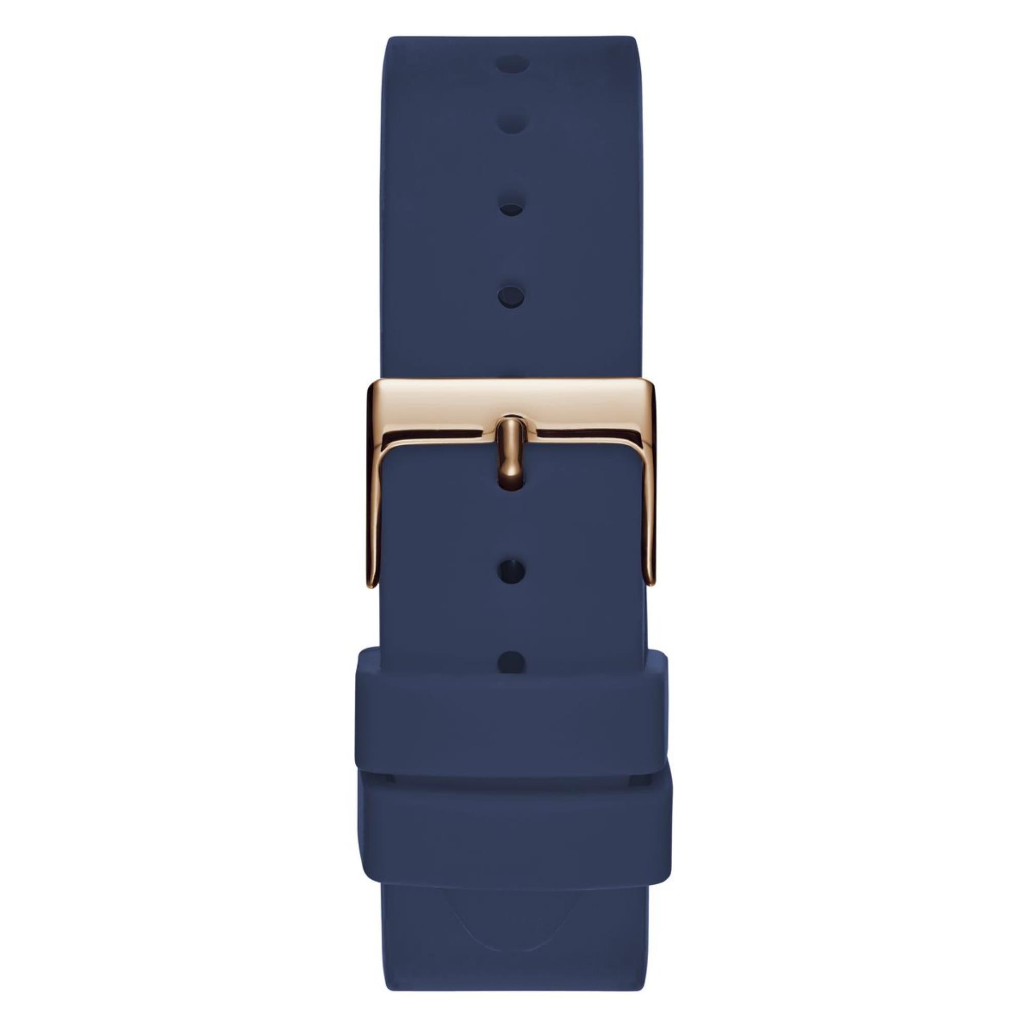 Guess G-Twist Weißes Zifferblatt Silikonarmband Damen Uhr W0911L6