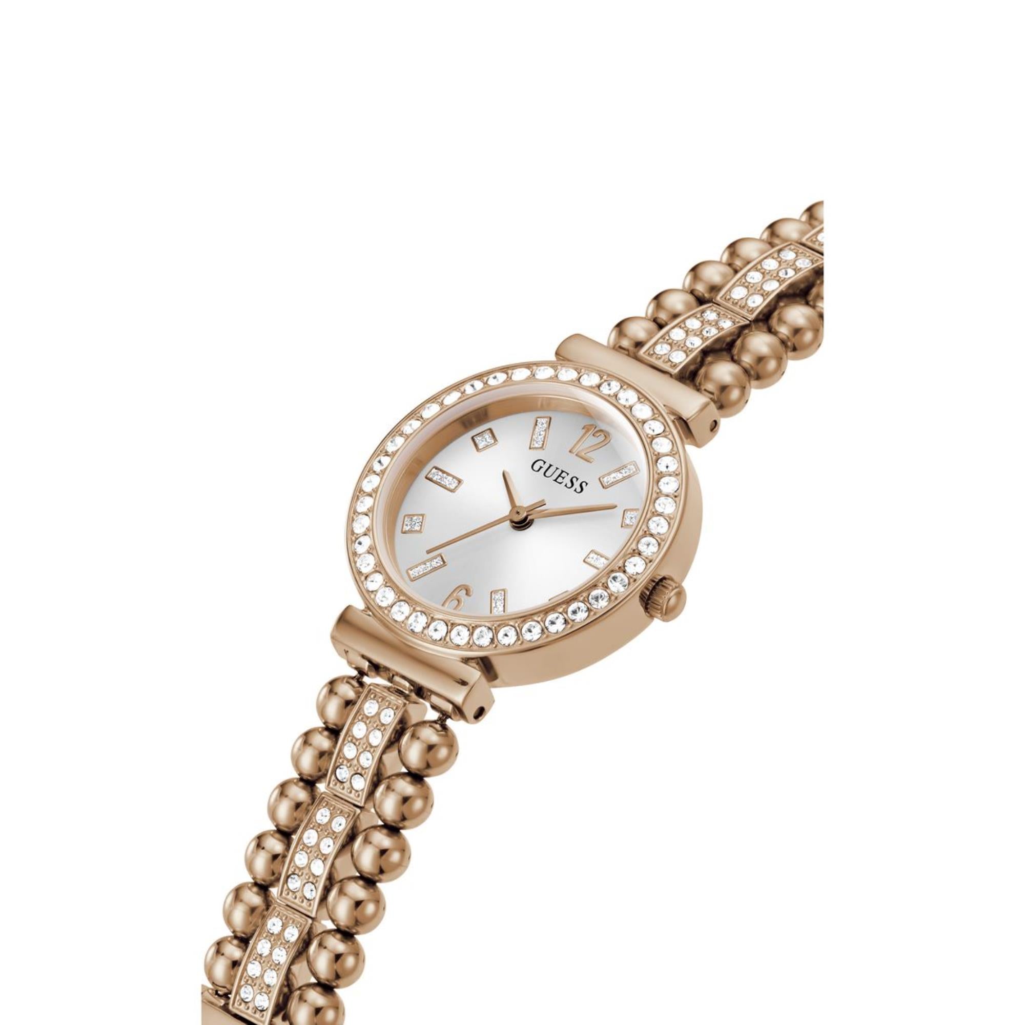 Guess Gala Weißes Zifferblatt Edelstahlarmband Damen Uhr GW0401L3