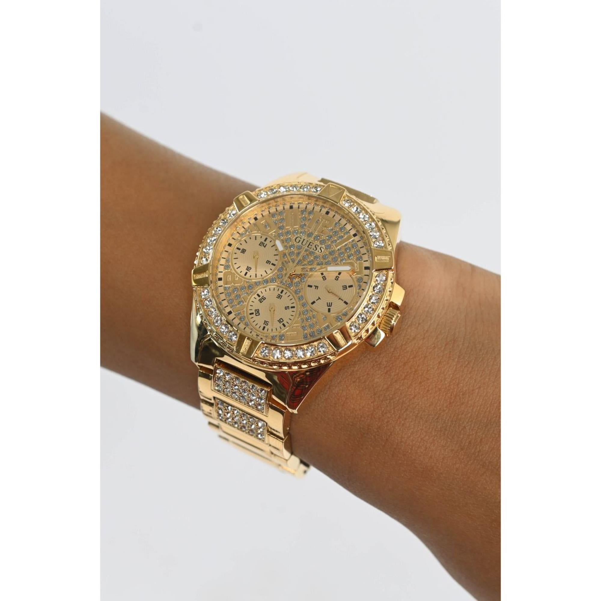 Guess Lady Frontier Champagner Zifferblatt Edelstahlarmband Damen Uhr W1156L2