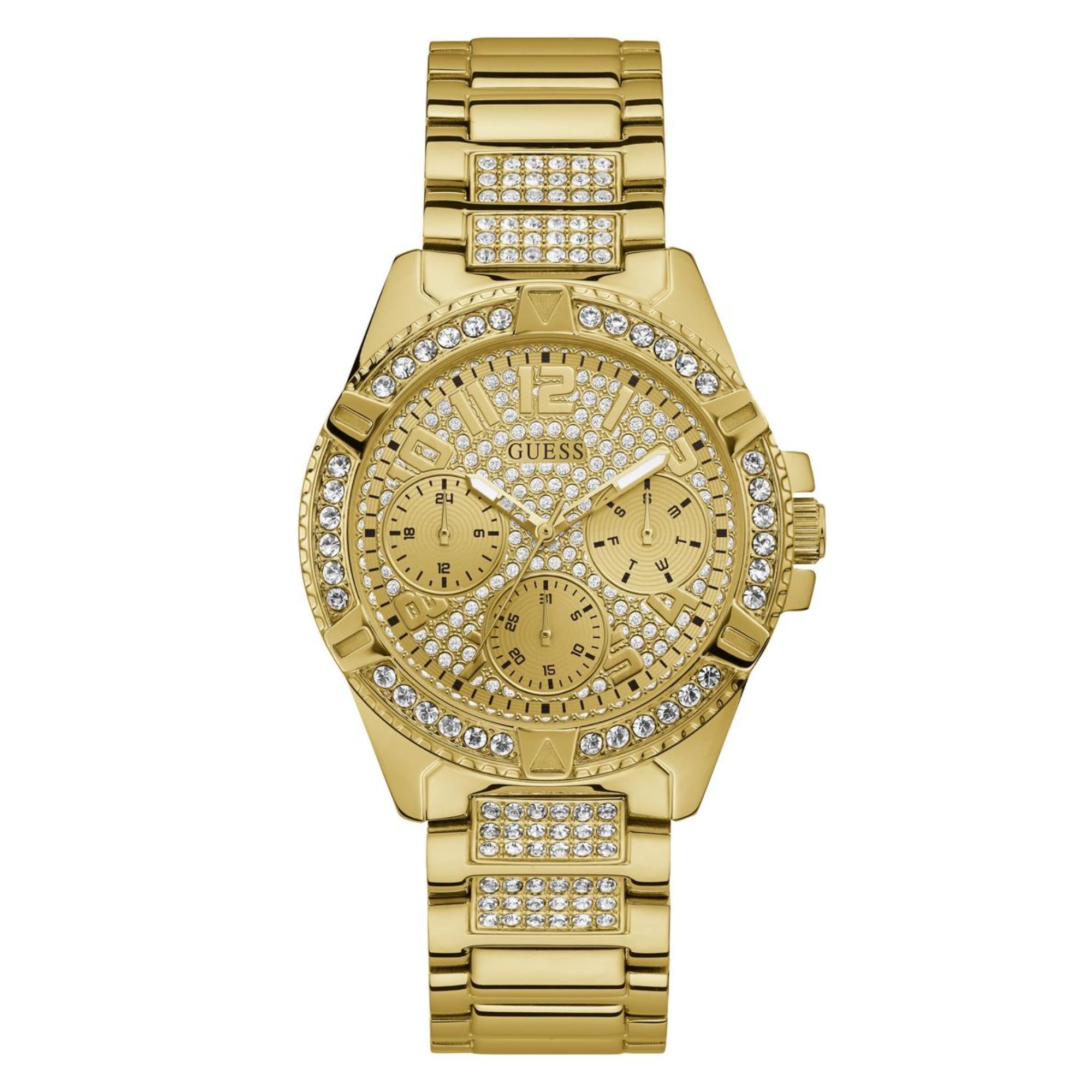 Guess Lady Frontier Champagner Zifferblatt Edelstahlarmband Damen Uhr W1156L2