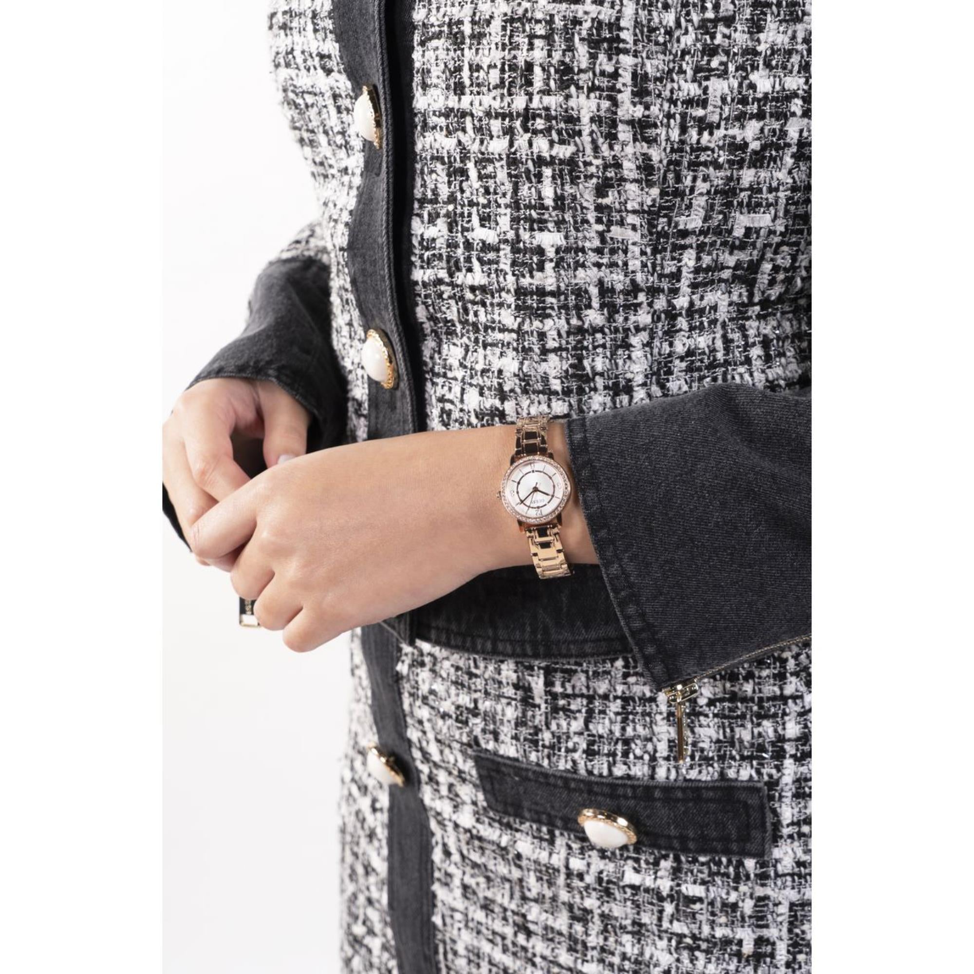Guess Melody Weißes Zifferblatt Edelstahlarmband Damen Uhr GW0468L3