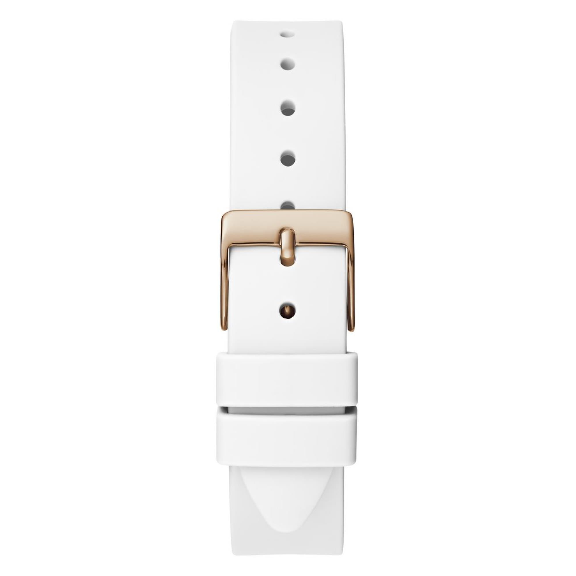 Guess Mini Wonderlust Weißes Zifferblatt Silikonarmband Damen Uhr GW0678L4