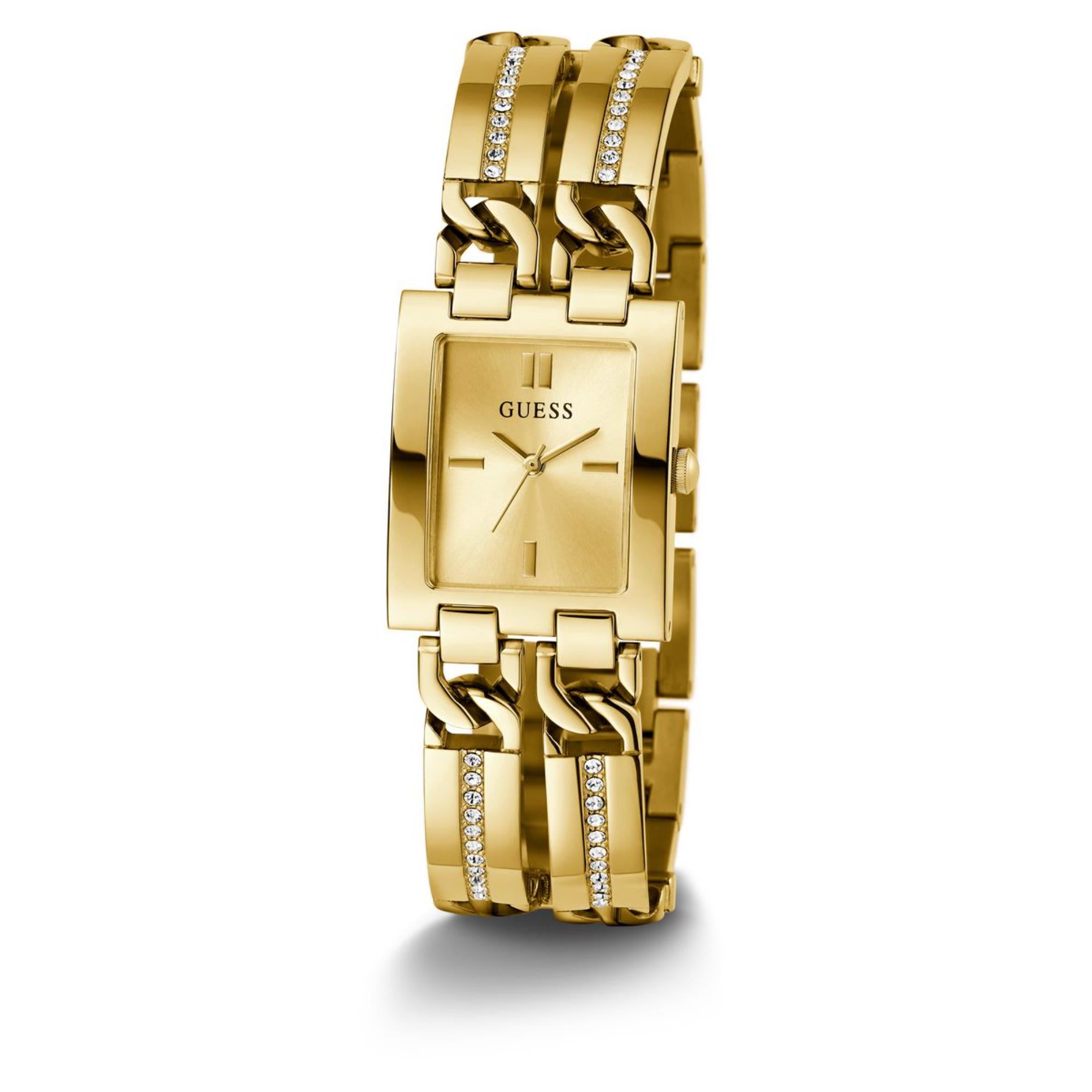 Guess Mod ID Champagner Zifferblatt Edelstahlarmband Damen Uhr GW0668L2