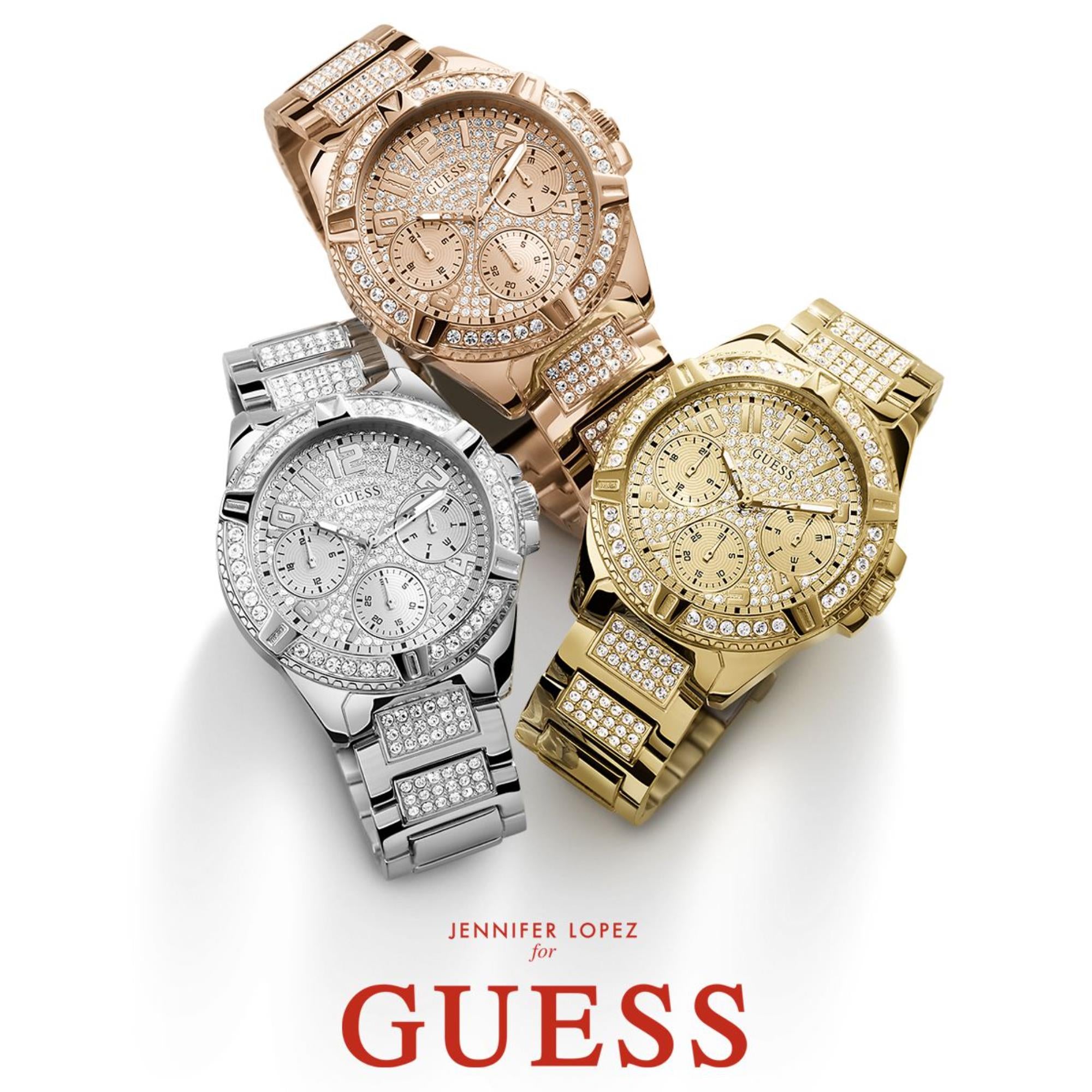 Guess Lady Frontier Silbernes Zifferblatt Edelstahlarmband Damen Uhr W1156L1