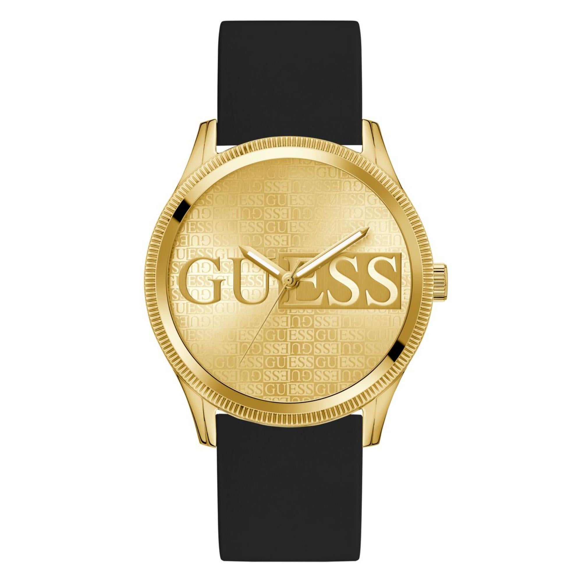 Guess Reputation Champagner Zifferblatt Silikonarmband Herren Uhr GW0726G2