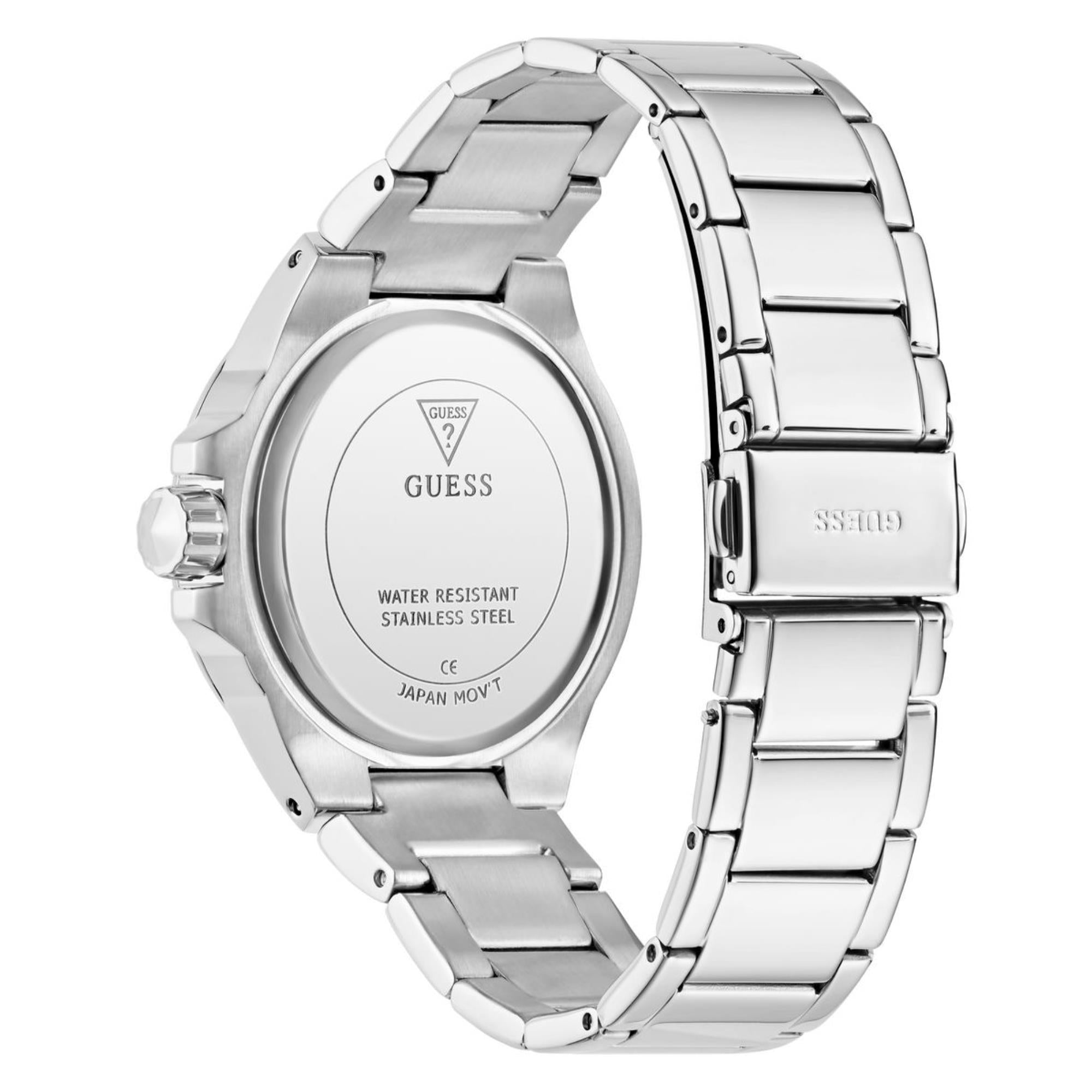 Guess Envy silbernes Zifferblatt Edelstahlarmband Damen Uhr GW0878L1