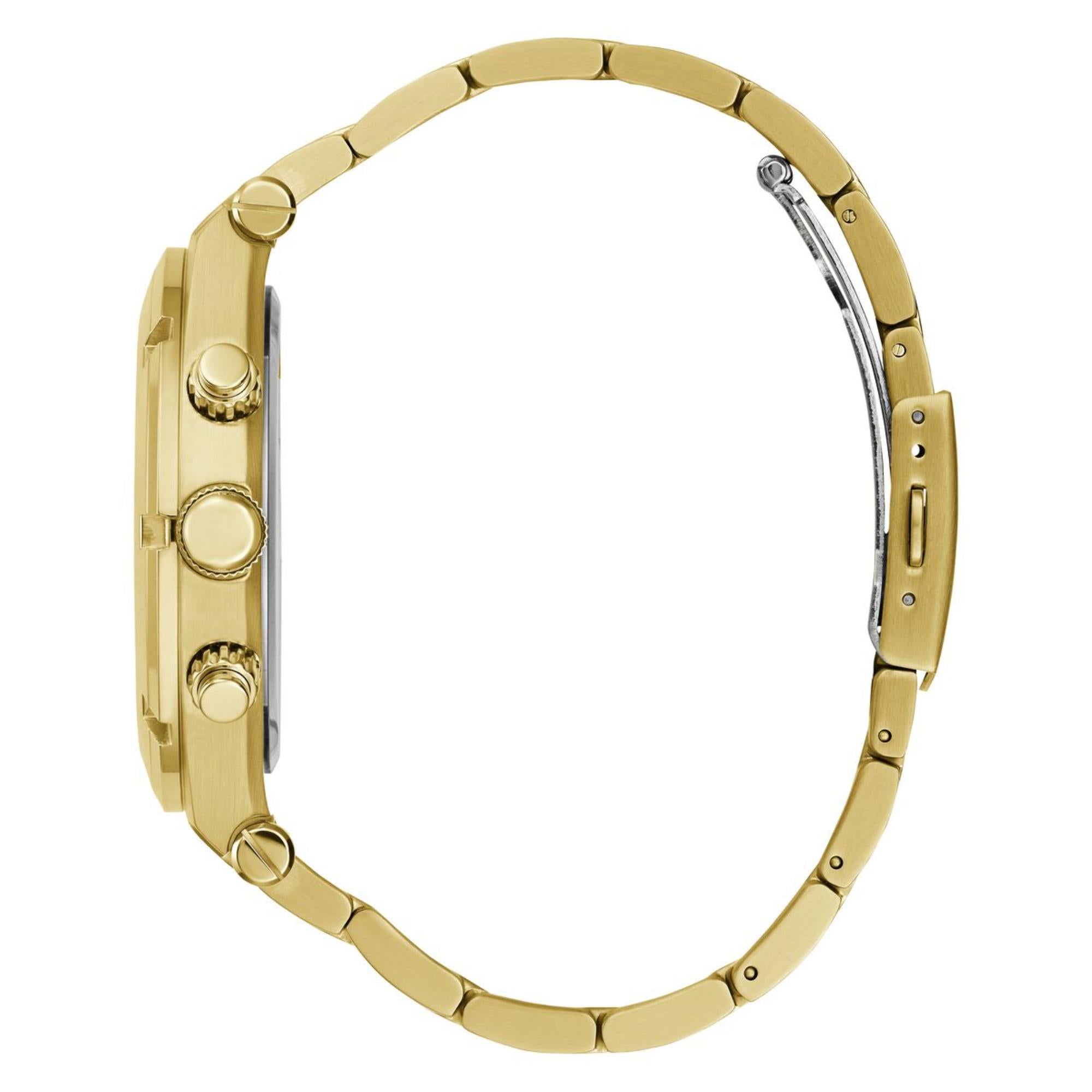 Guess Continental champagnerfarbenes Zifferblatt Edelstahlarmband Herren Uhr GW0260G4