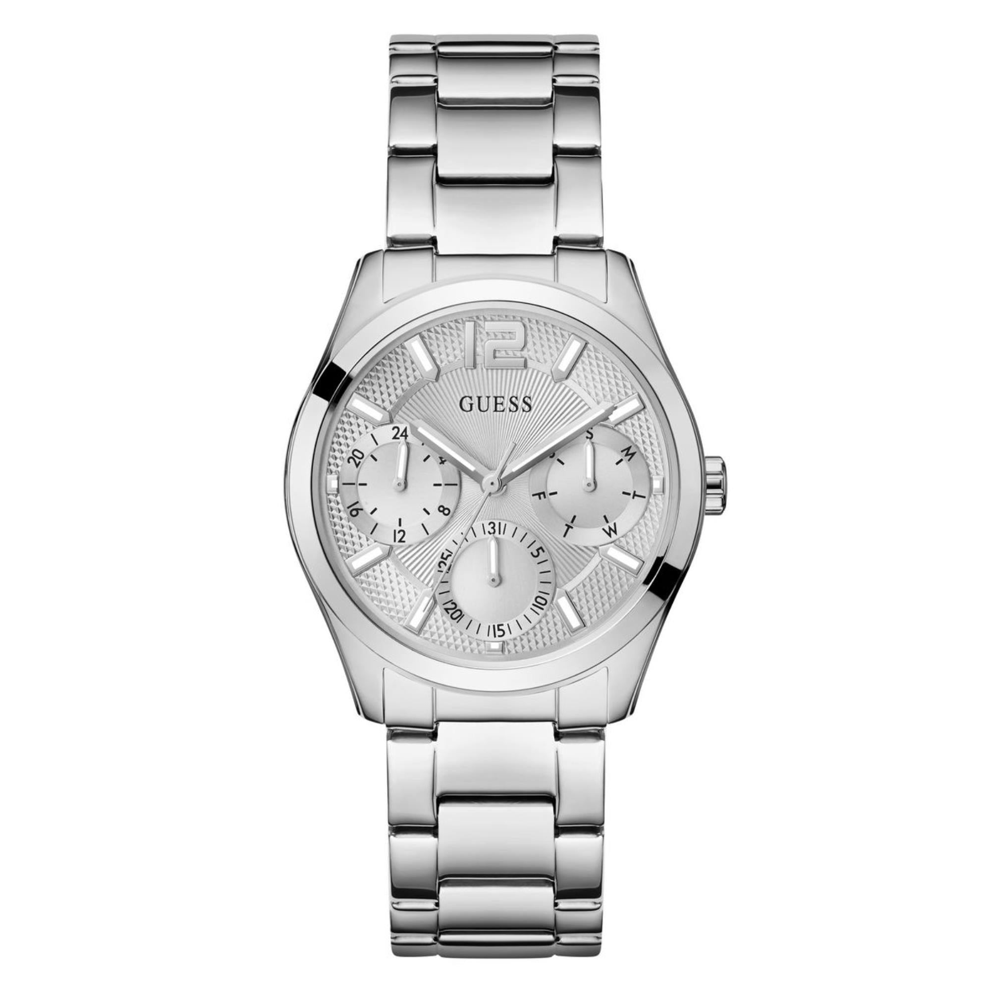 Guess Zoe Silber Zifferblatt Edelstahlarmband Damenuhr GW0760L1