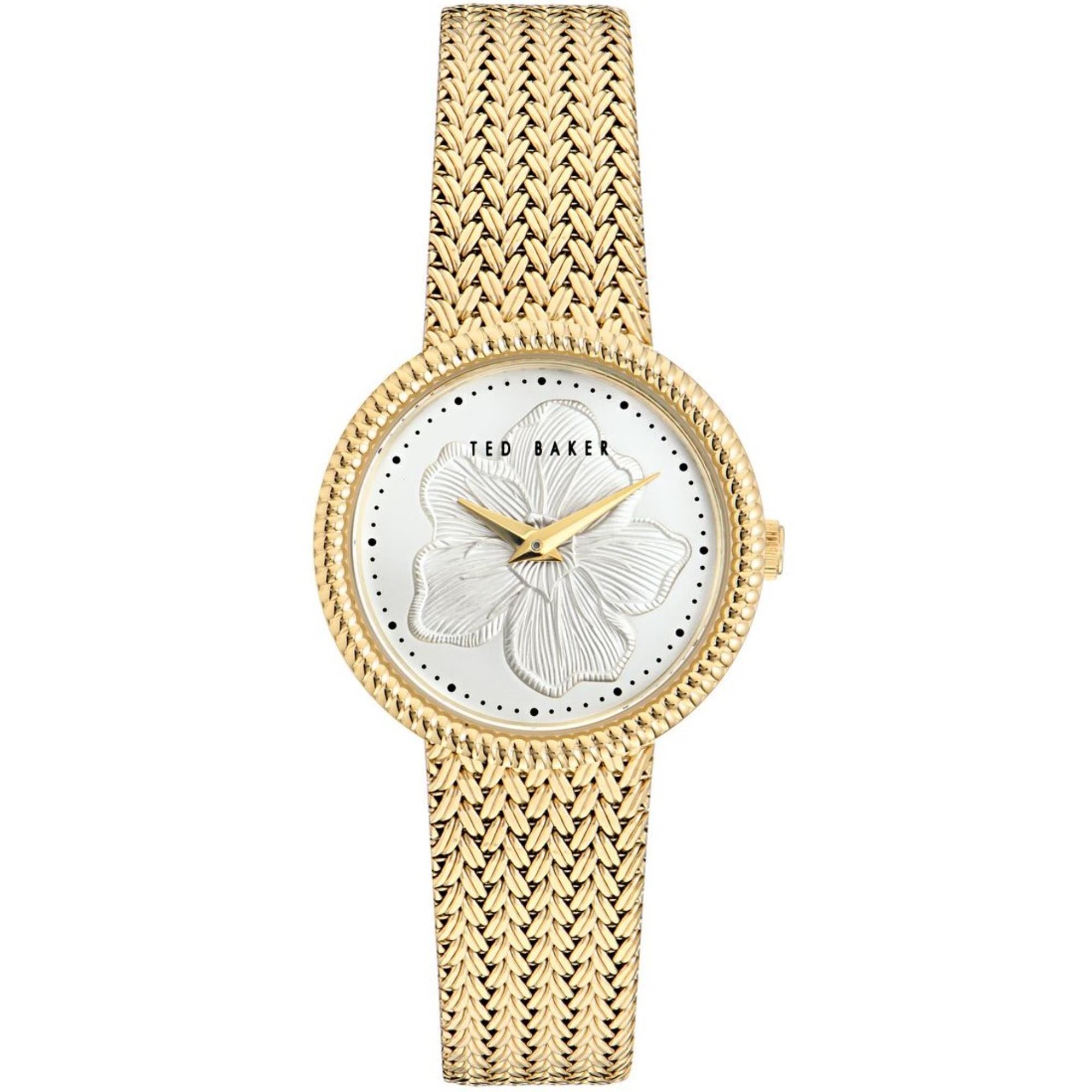 Ted Baker Emily Silbernes Zifferblatt Milanese Mesh Armband Damen Uhr BKPEMF302