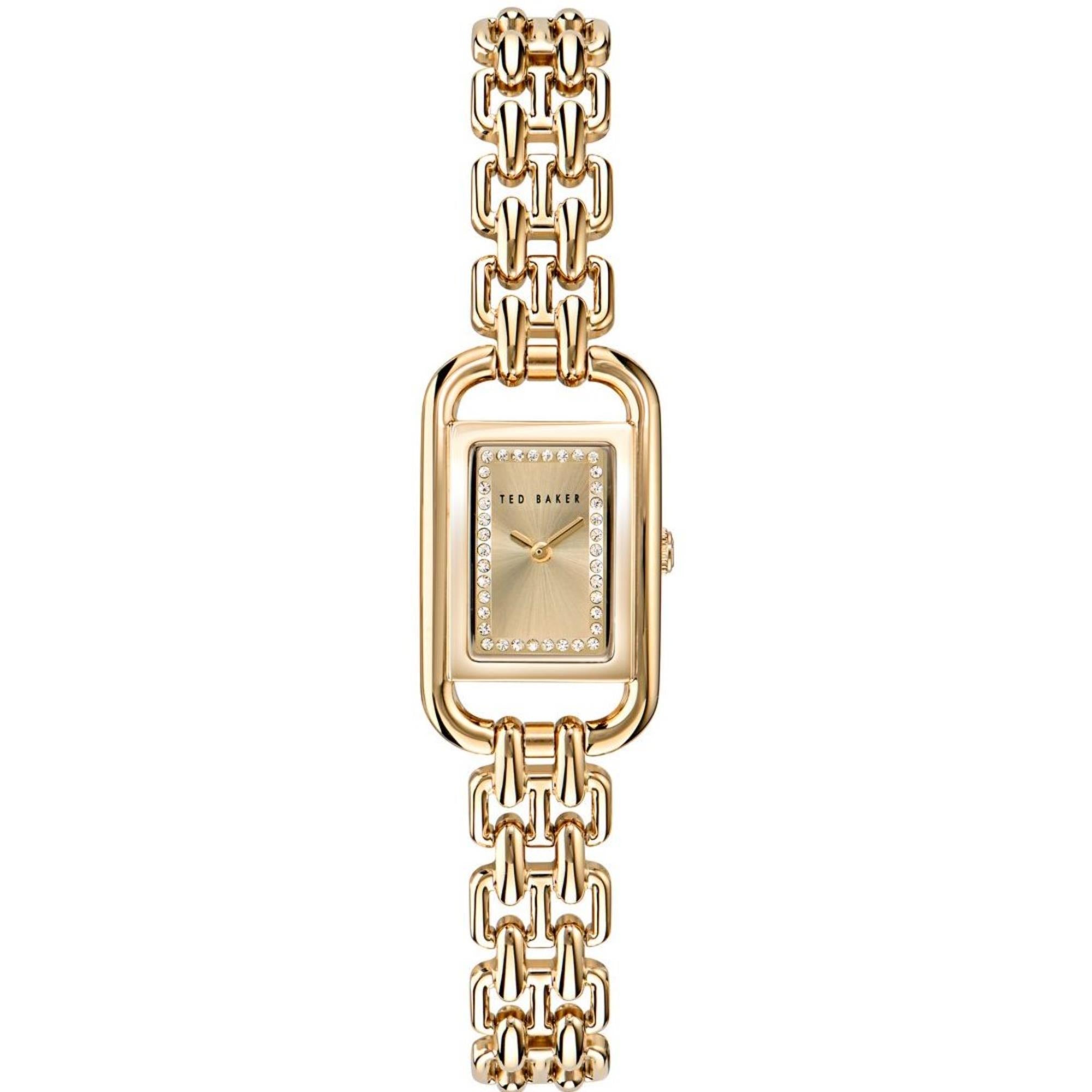 Ted Baker Tessye Goldenes Zifferblatt Edelstahlarmband Damen Uhr BKPTTS405