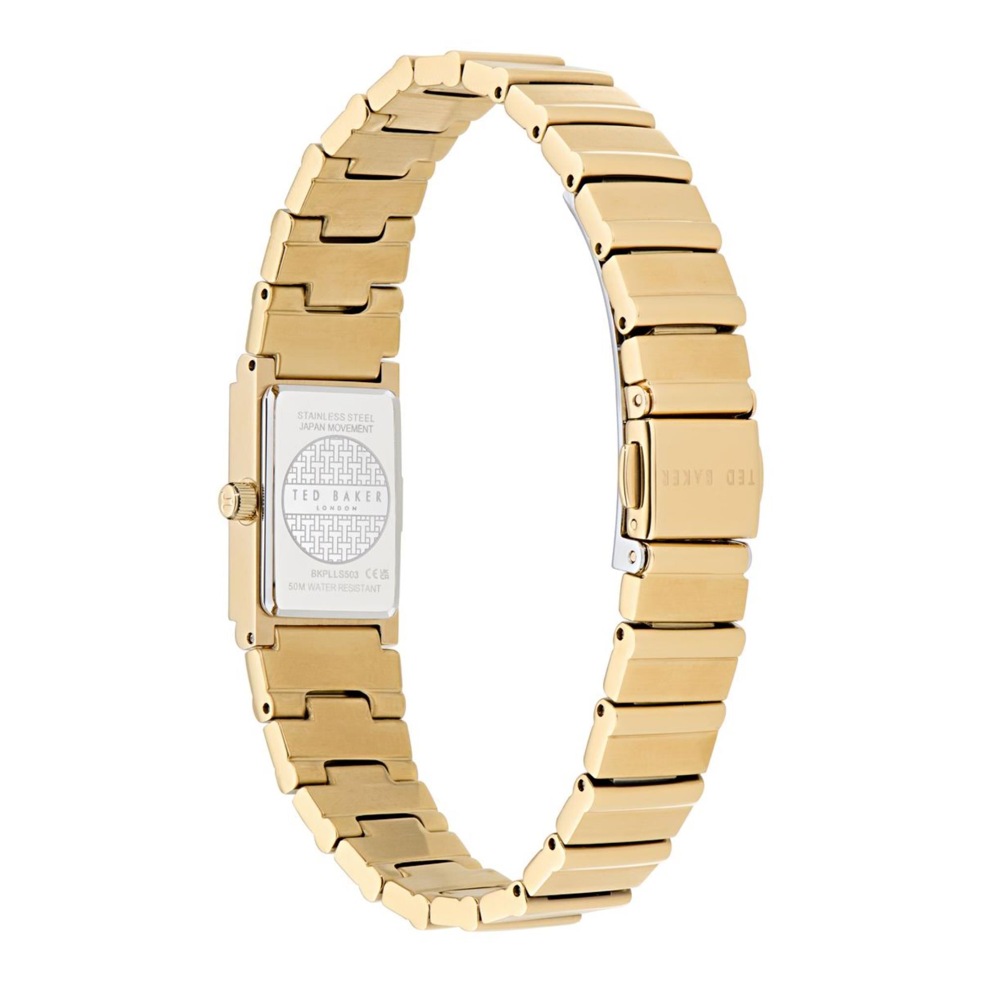 Ted Baker Lileey Schwarzes Zifferblatt Edelstahlarmband Damen Uhr BKPLLS503