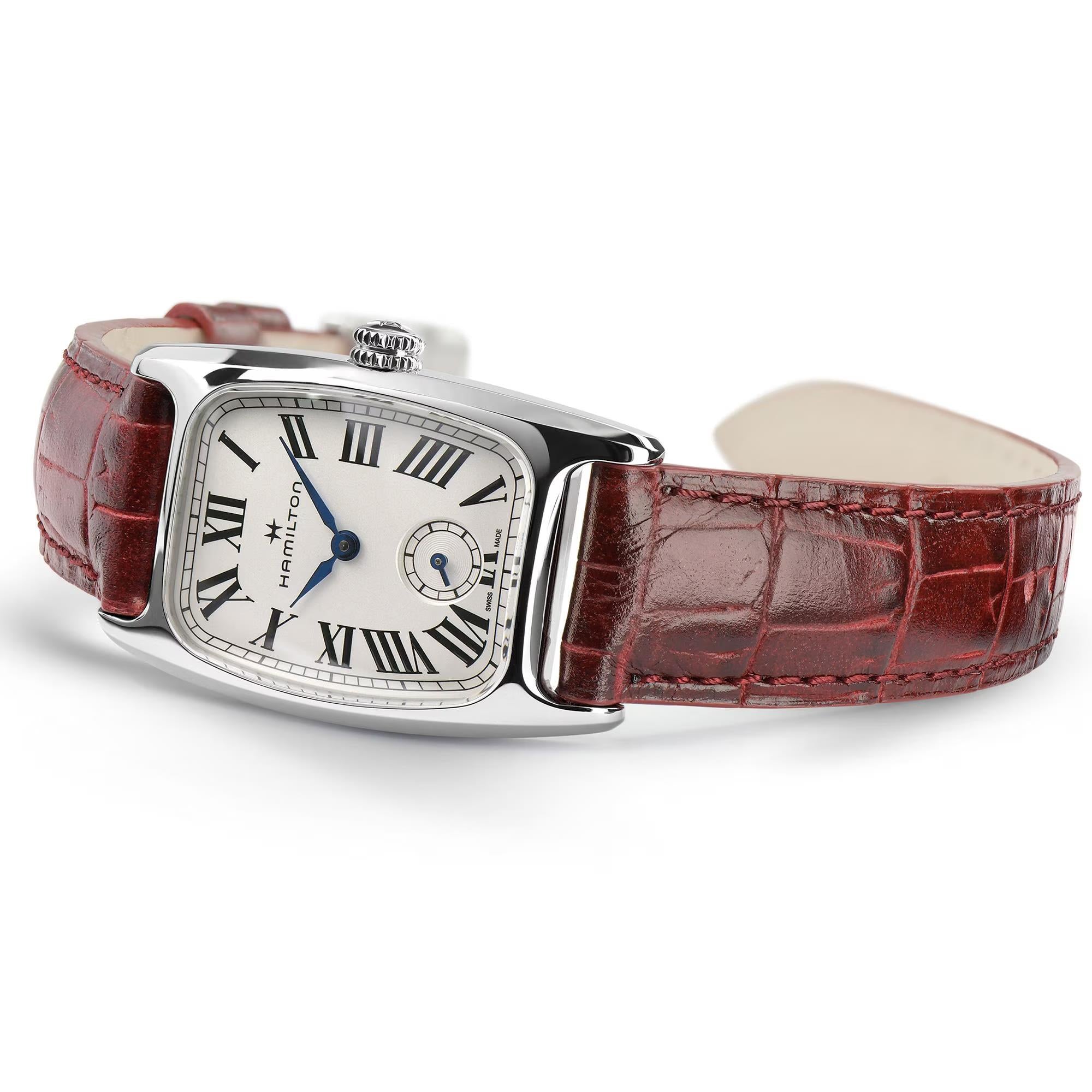 Hamilton American Classic 24mm Kleine Sekunde Weißes Zifferblatt Leder Damen Quarz Uhr H13321811