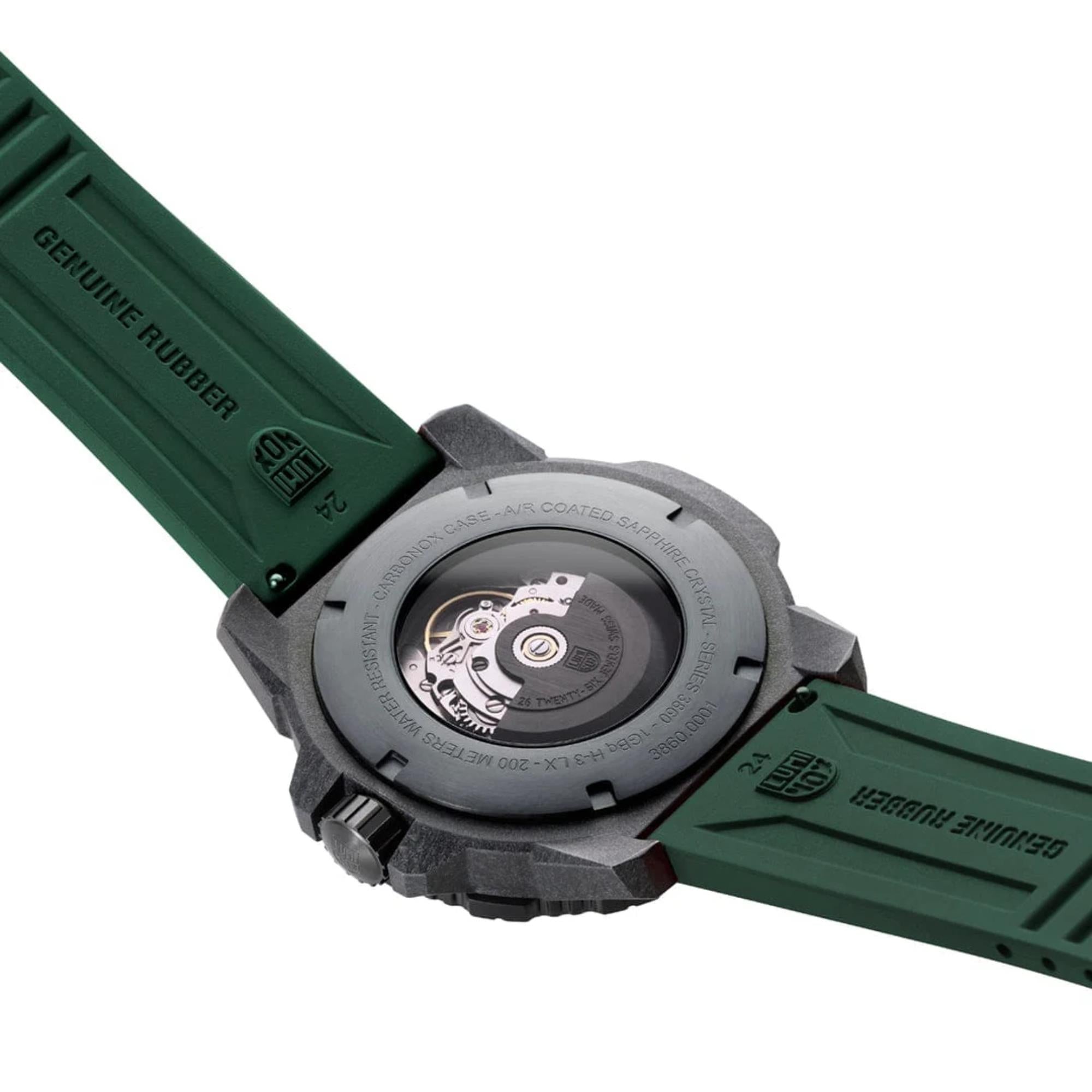 Luminox Master Carbon Seal 3860 Serie Automatik Graues Zifferblatt Grünes Gummiarmband Herren Uhr XS.3877