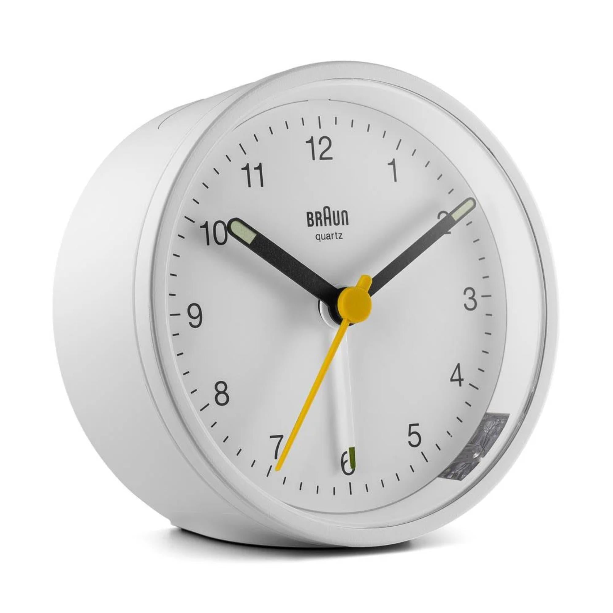 Braun Classic Quarz Weißes Zifferblatt Wecker BC12W