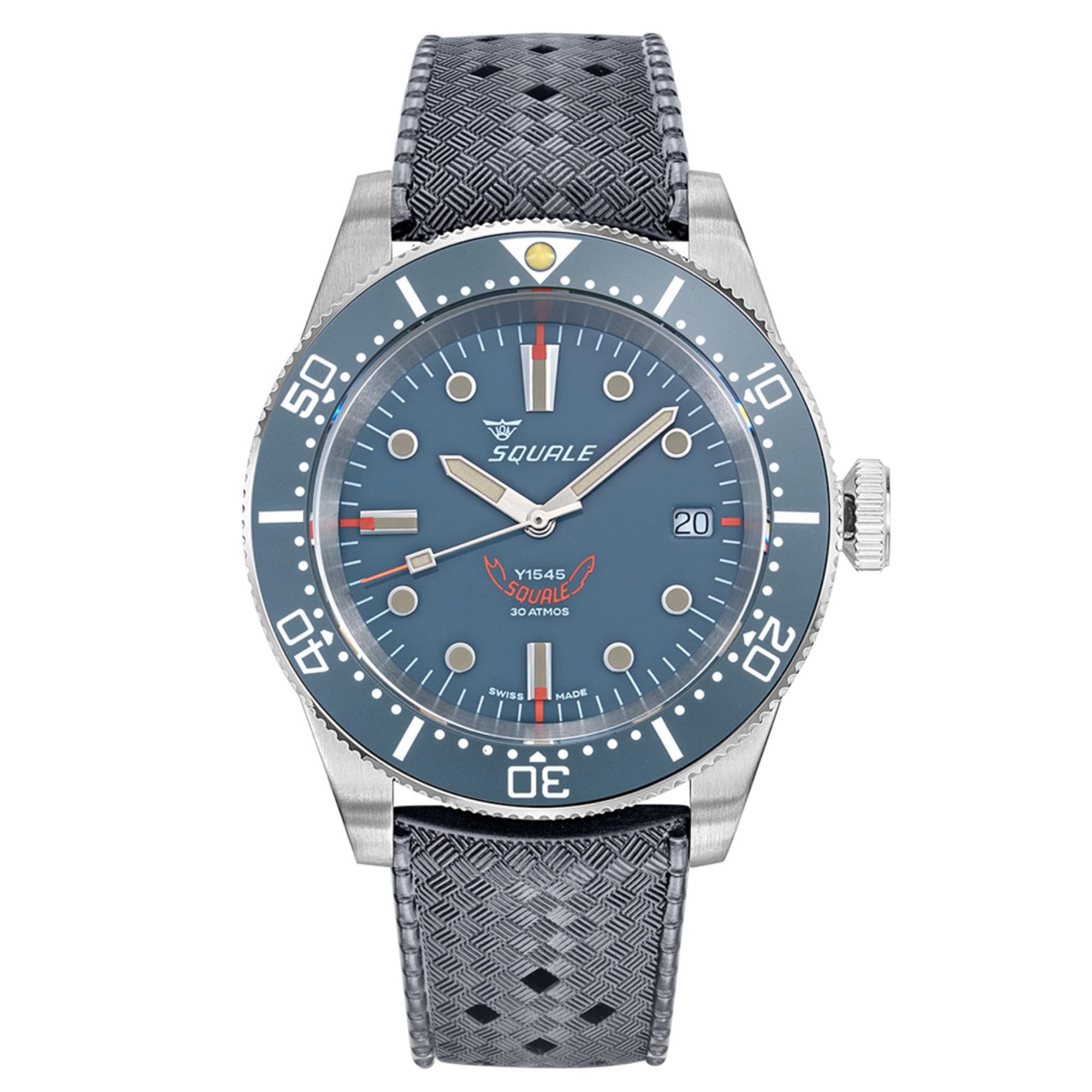 Squale 1545 Automatik Graues Zifferblatt Gummiband Herrenarmbanduhr 1545GG.HTG