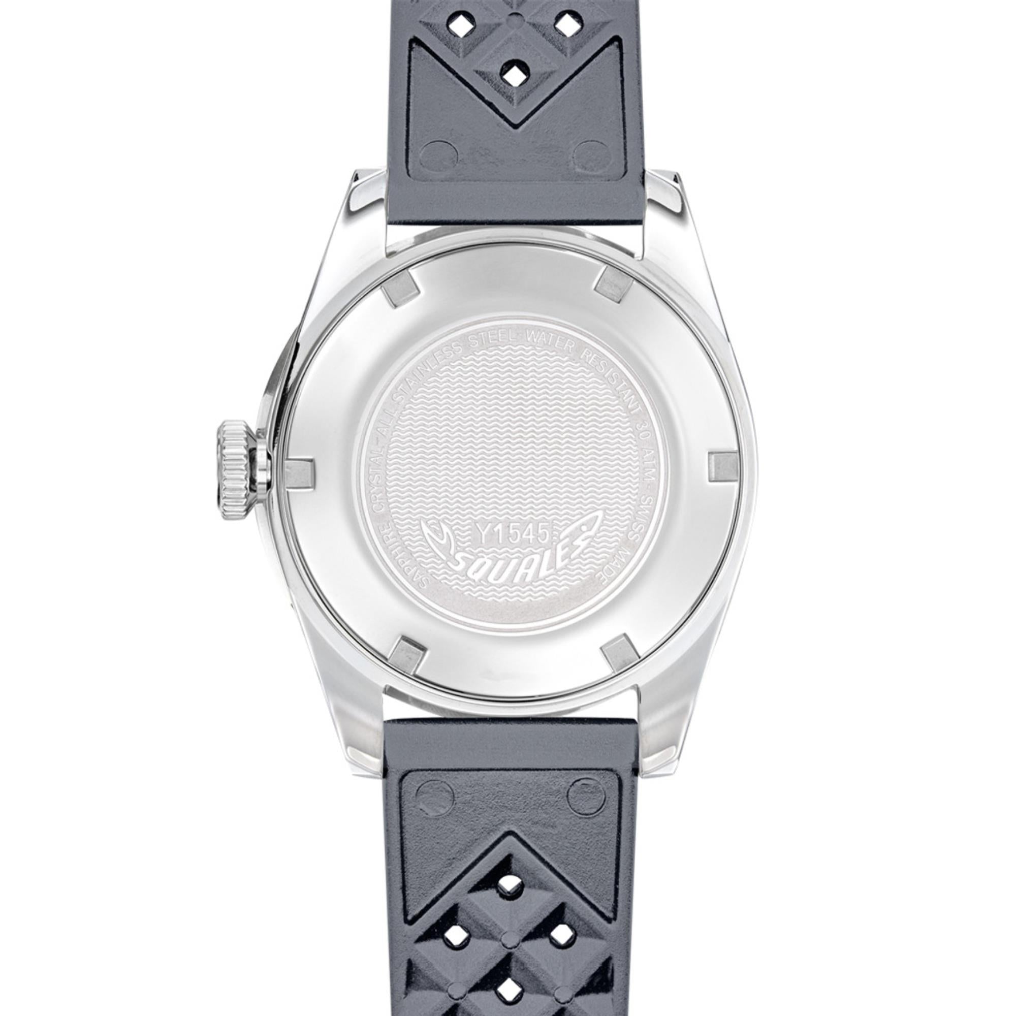 Squale 1545 Automatik Graues Zifferblatt Gummiband Herrenarmbanduhr 1545GG.HTG