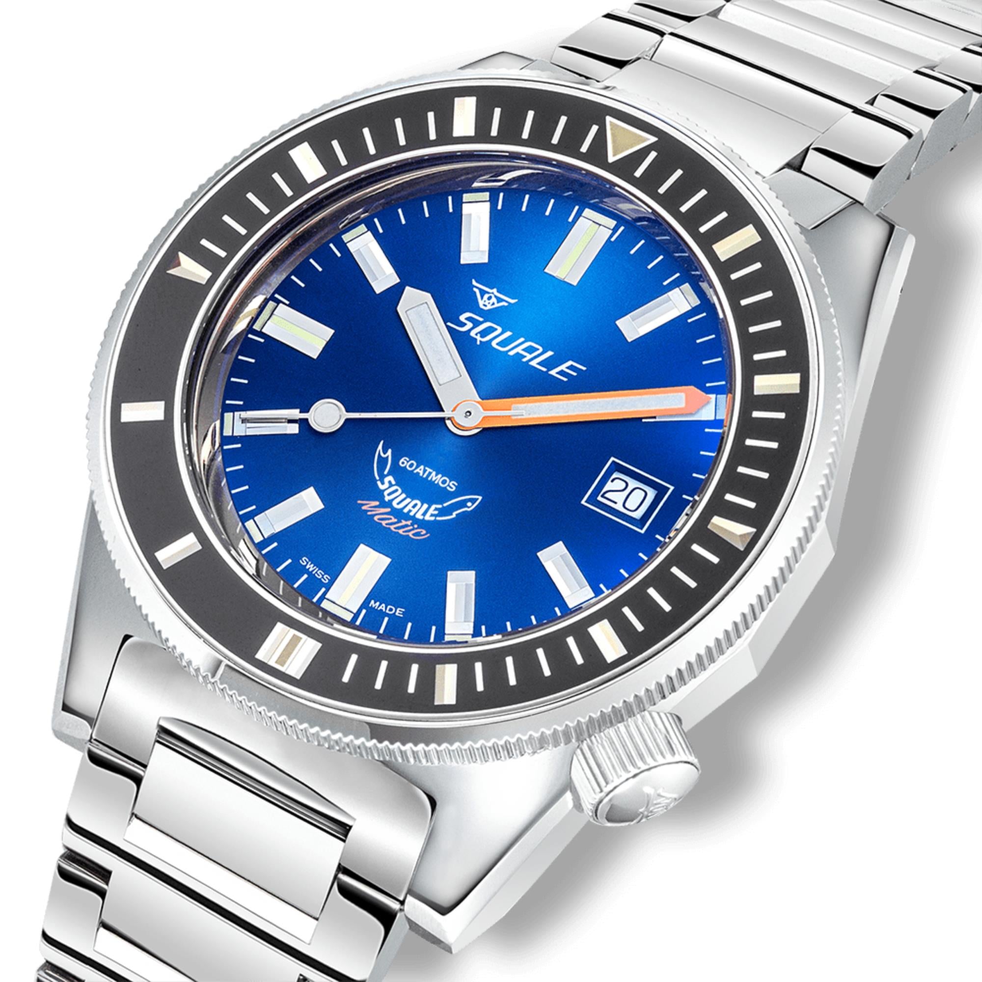 Squale Matic Automatik Dunkelblauer Zifferblatt Stahlband Herren Uhr MATICXSB.SQ22L