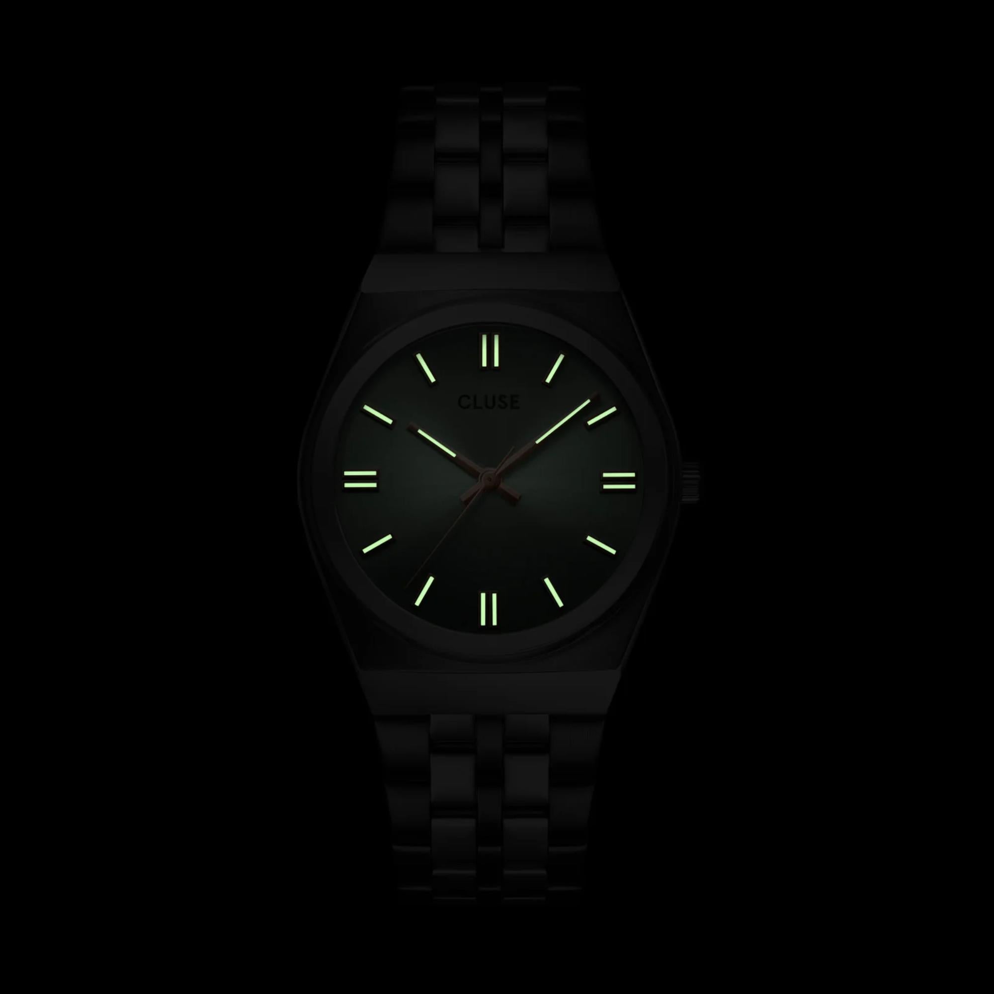 CLUSE Retro 70's Quartz Green Dial Steel Strap Women's Watch CW35103