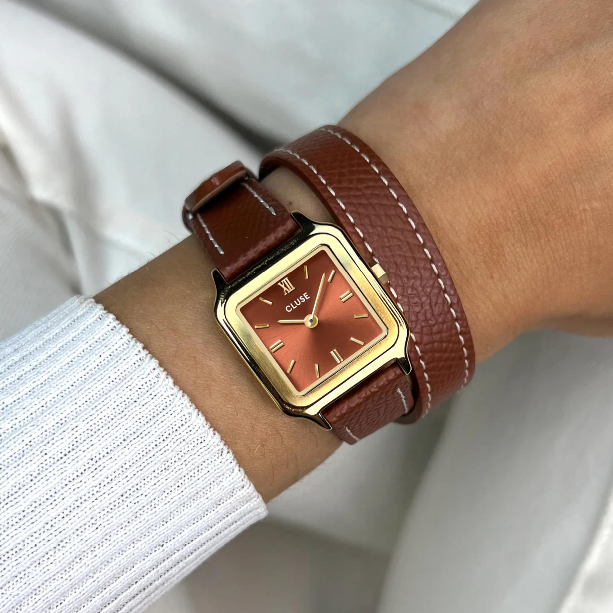 CLUSE Gracieuse Petite Quartz Brown Dial Leather Strap Women's Watch CW11810