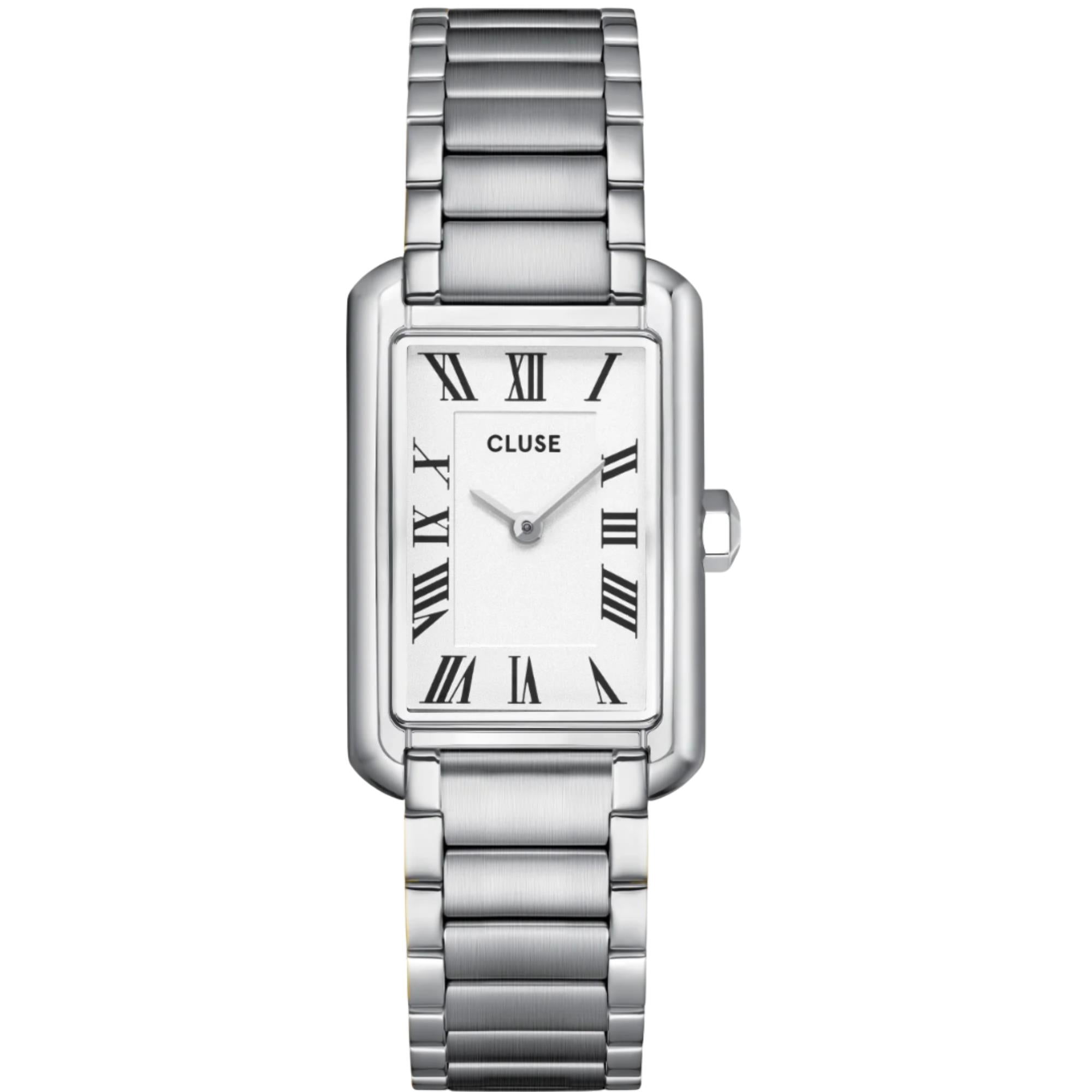 CLUSE Belisenna Quartz Weißes Zifferblatt Stahlarmband Damen Uhr CW15002