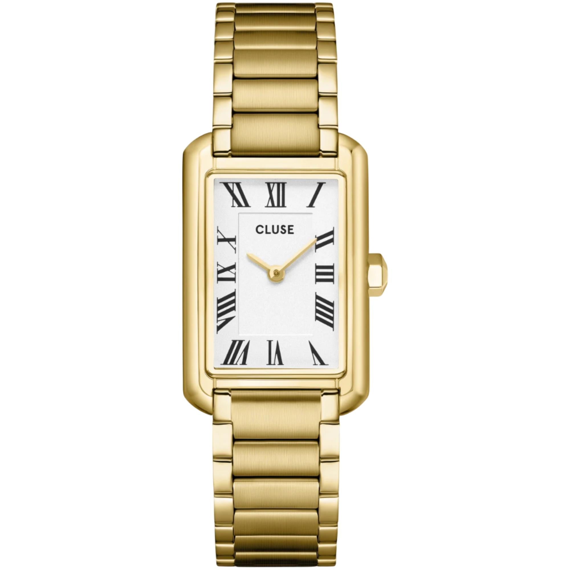 CLUSE Belisenna Quartz Weißes Zifferblatt Stahlarmband Damen Uhr CW15001