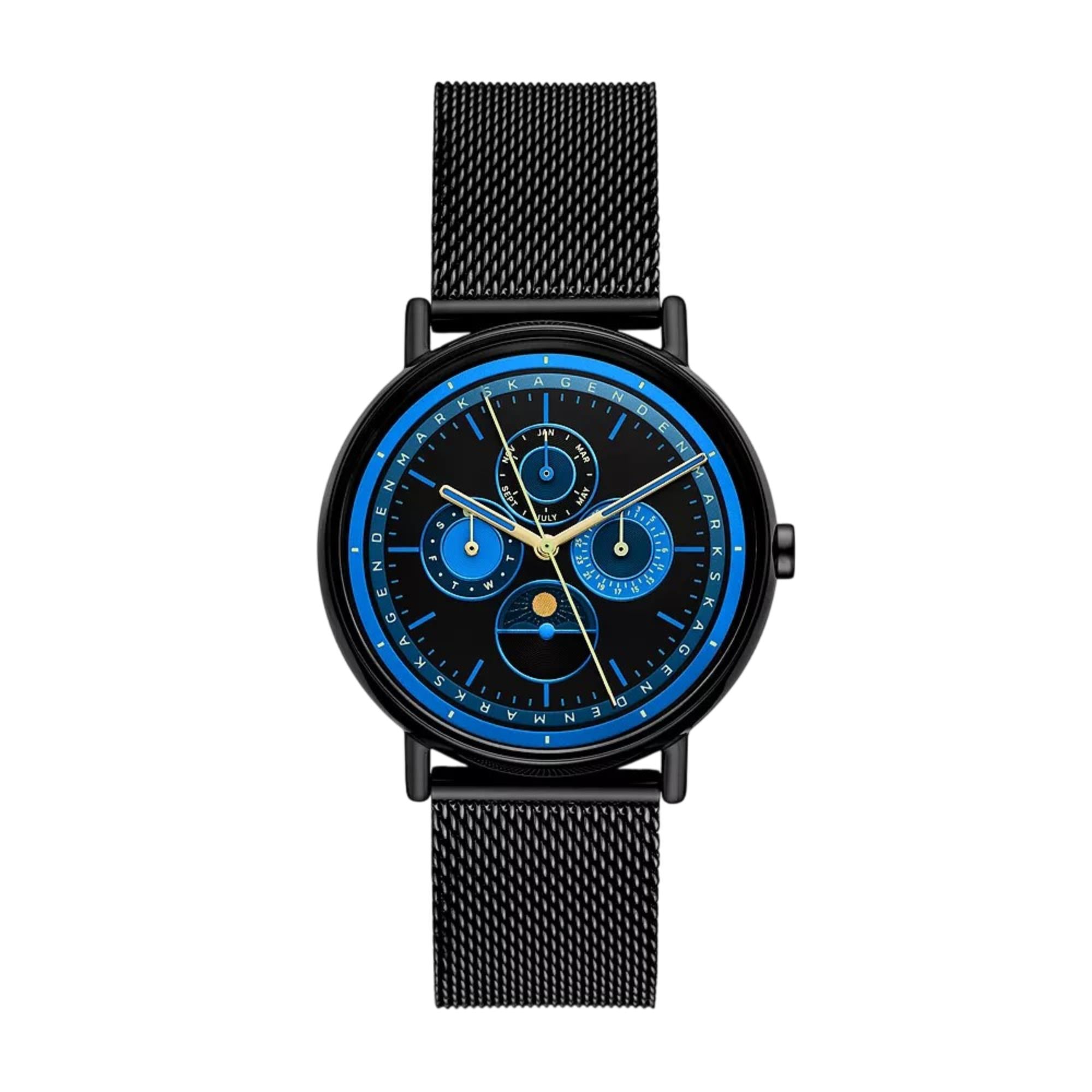 Skagen Signatur Multifunction Black Dial Steel Strap Men's Watch SKW6944