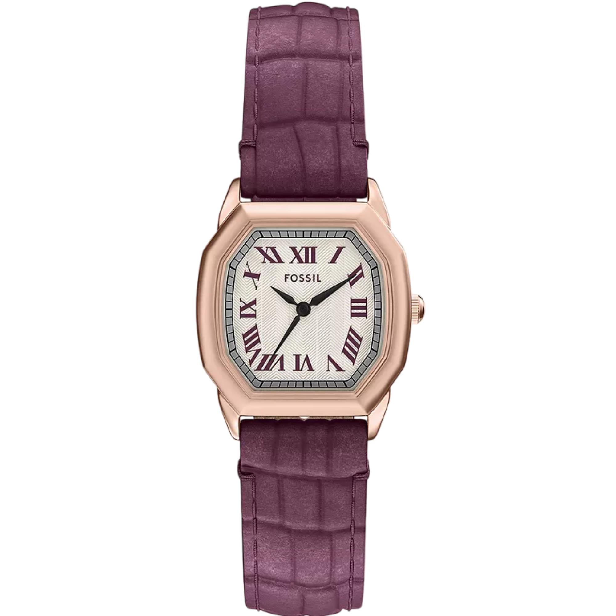 Fossil Harlow 27mm Cream Dial Leather Ladies Quartz Watch ES5428