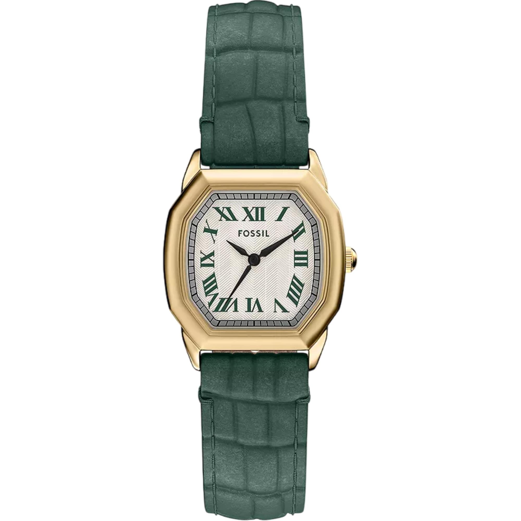 Fossil Harlow 27mm Creme Zifferblatt Leder Damen Quarz Uhr ES5427