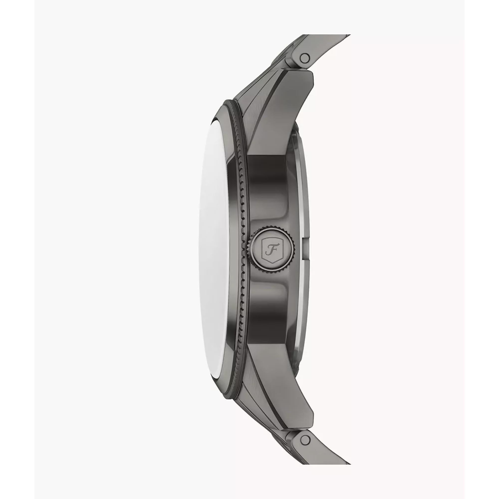 Fossil Pearson 42mm Chronograph Schwarzes Zifferblatt Stahl Herren Quarz Uhr FS6136