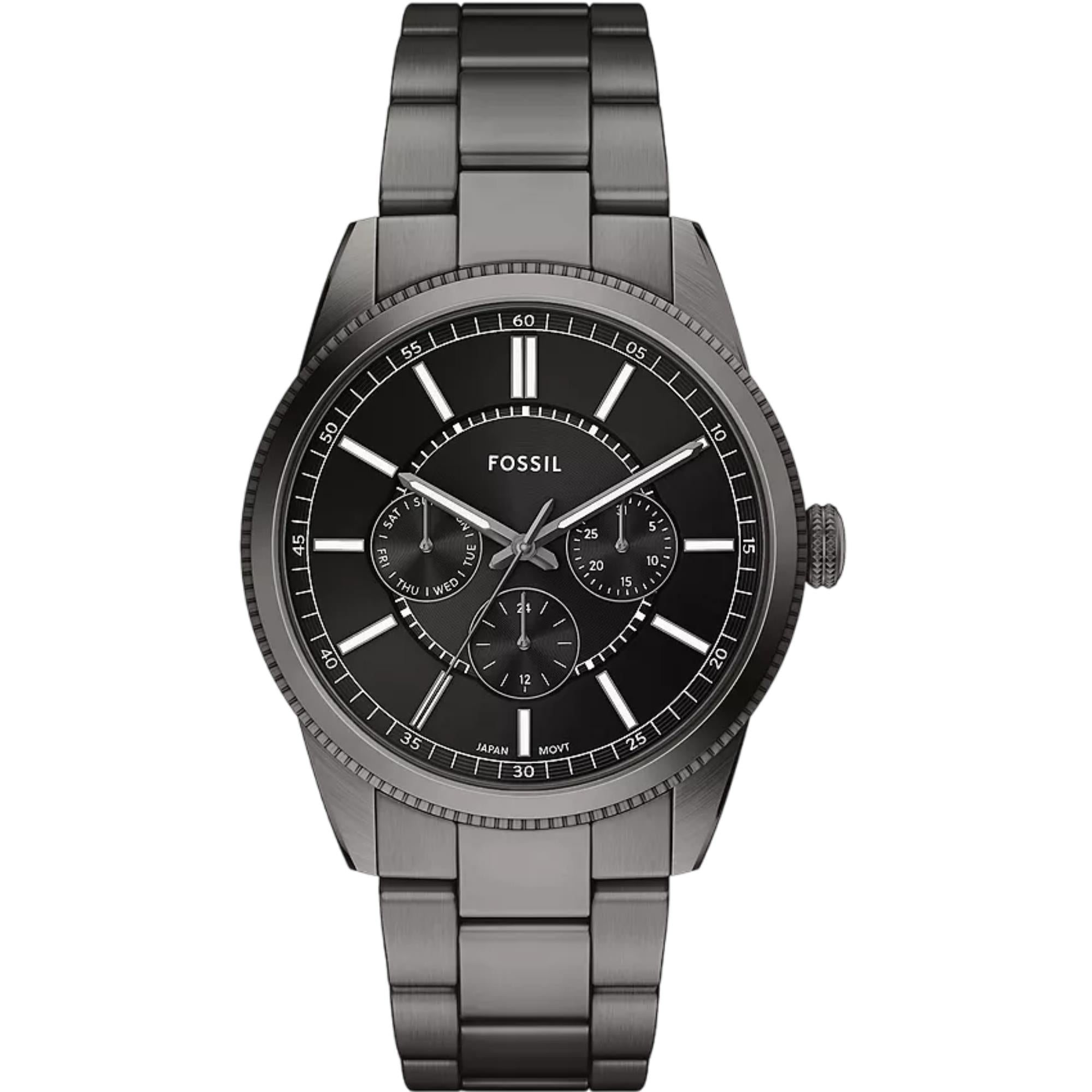Fossil Pearson 42mm Chronograph Schwarzes Zifferblatt Stahl Herren Quarz Uhr FS6136