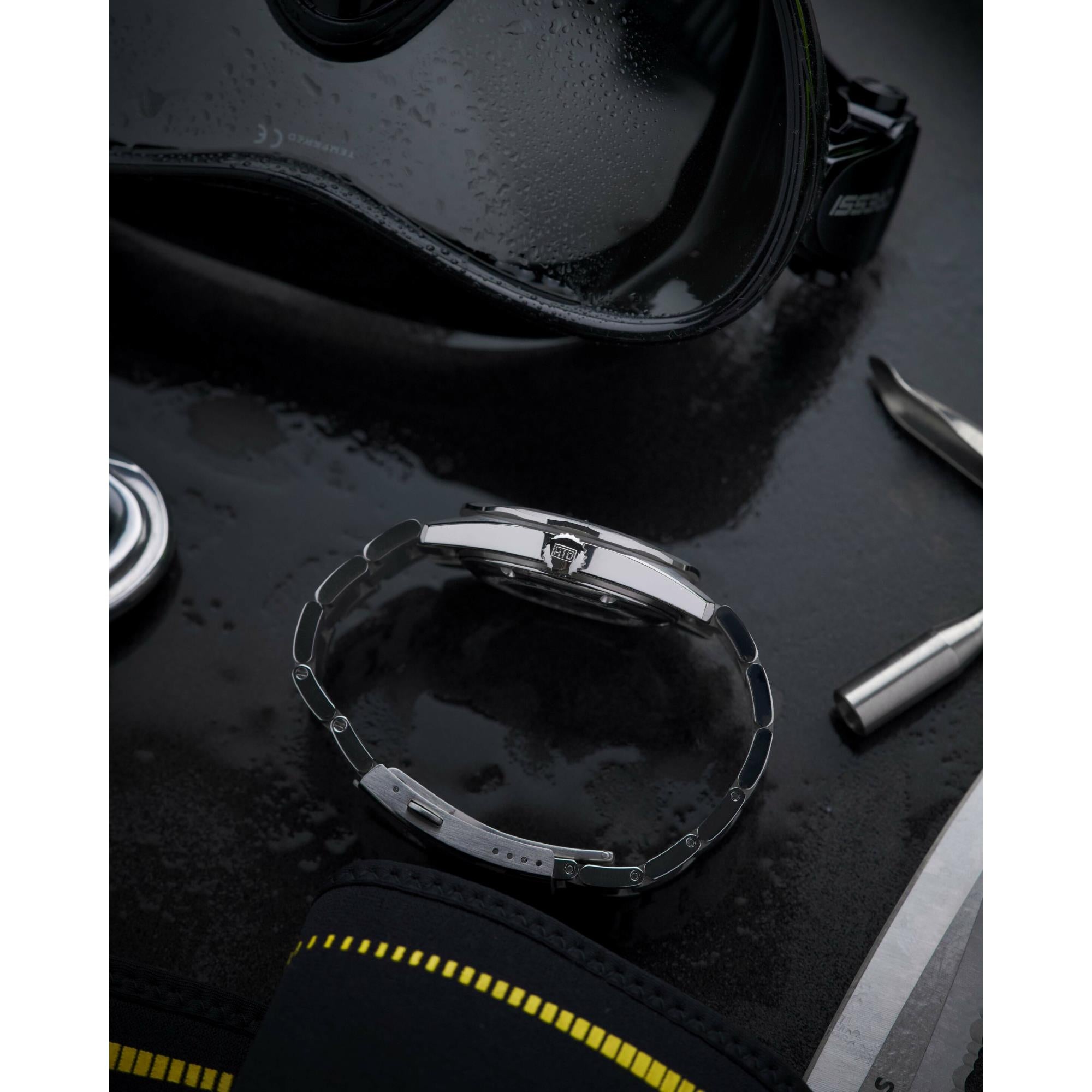 HTD Aquatic Bicchierini Automatic Black Dial Steel Watch A25F09B